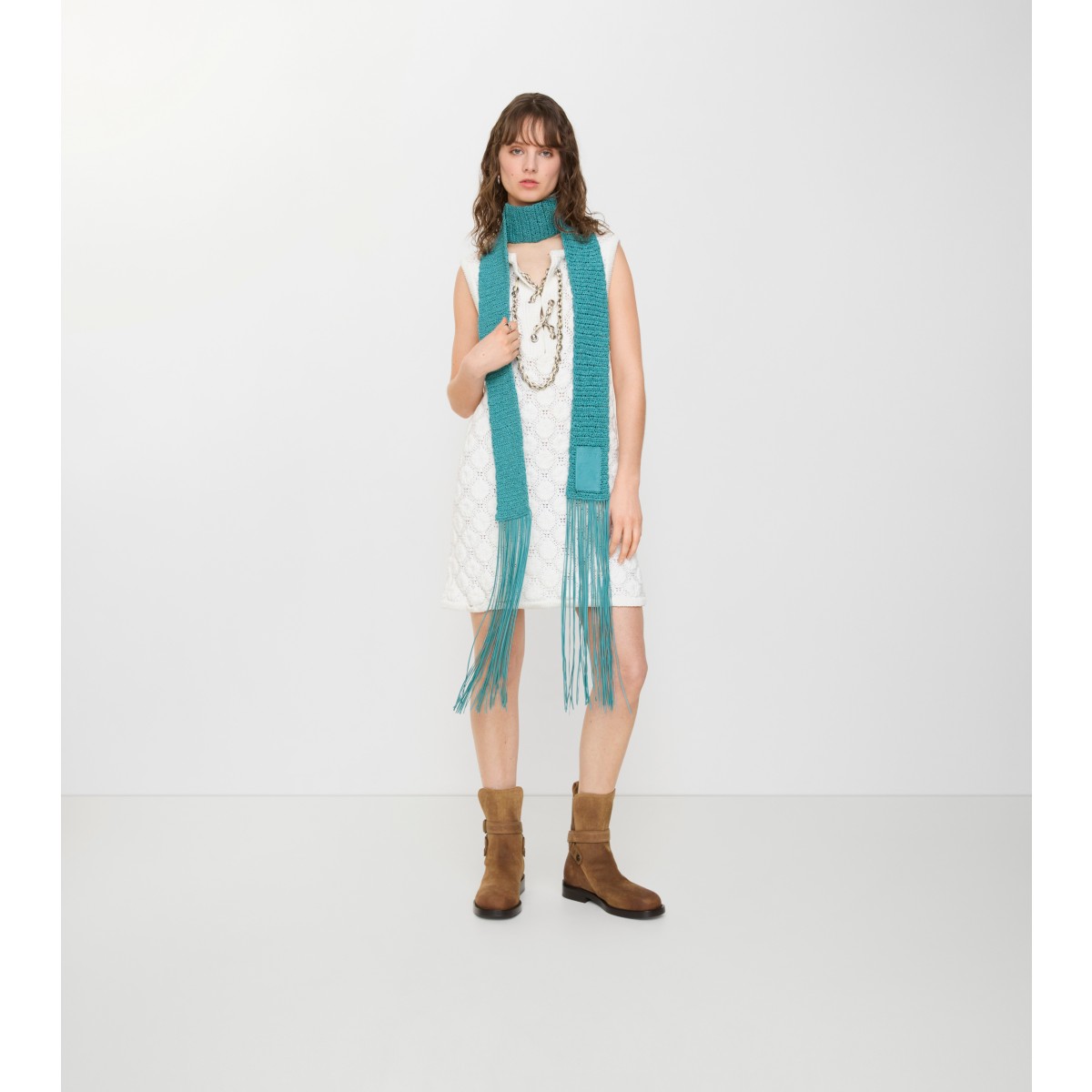  Skinny Crochet Leather Scarf