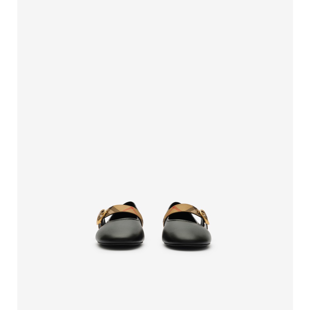  Check Strap Leather Robin Ballerinas