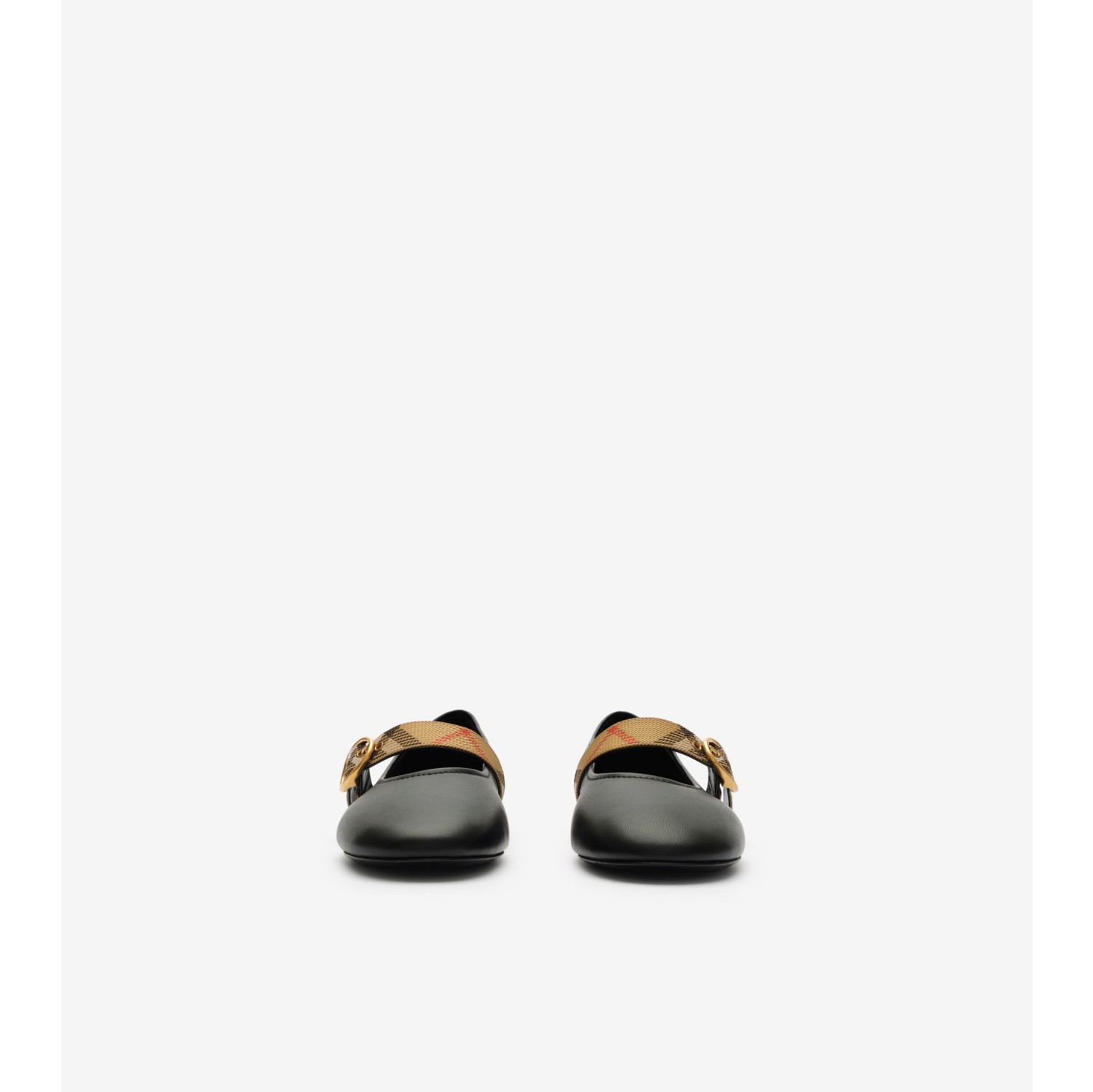 Lederballerinas „Robin“ mit Riemen in Check