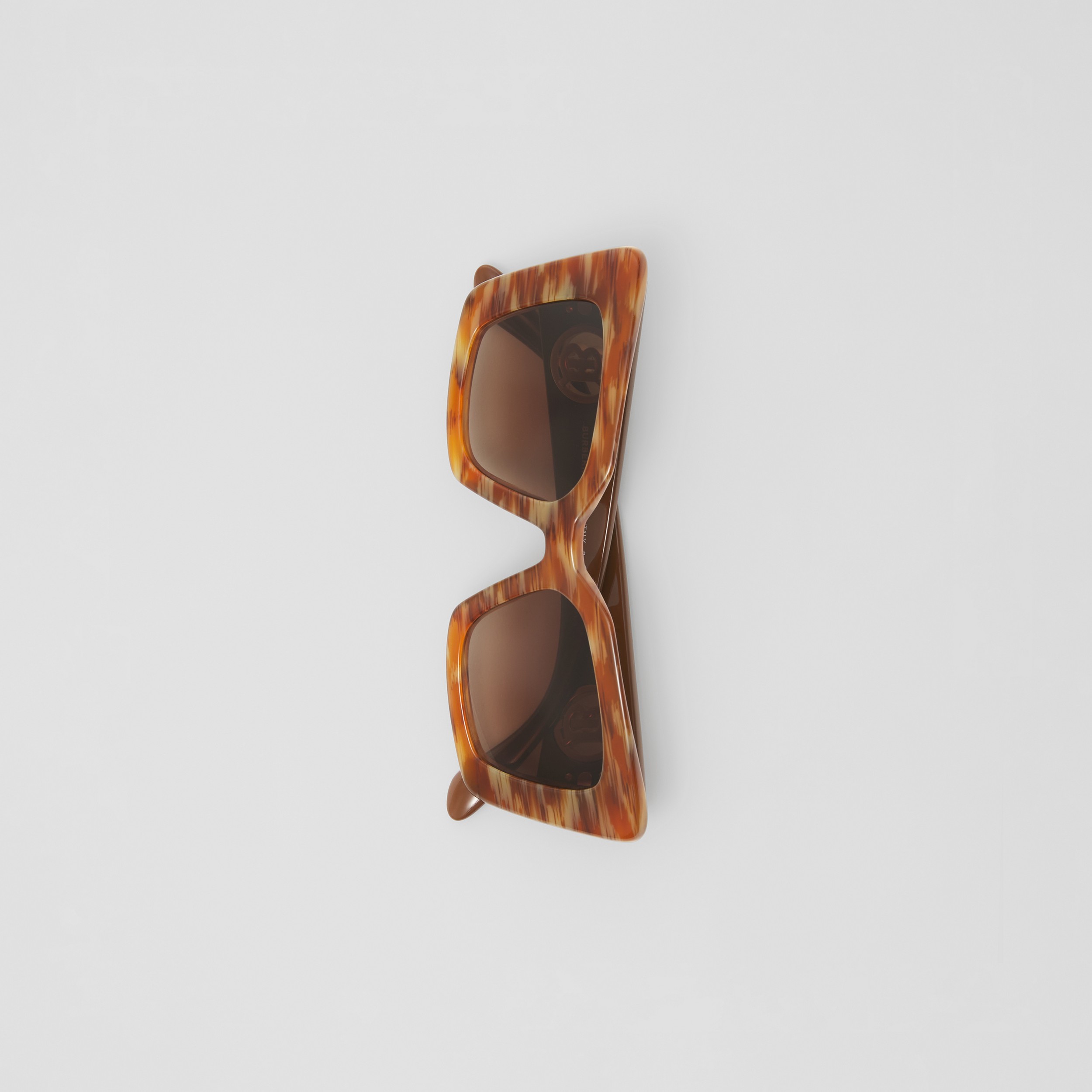 Eckige Sonnenbrille mit Monogrammmotiv (Rehfellmuster) - Damen | Burberry® - 3