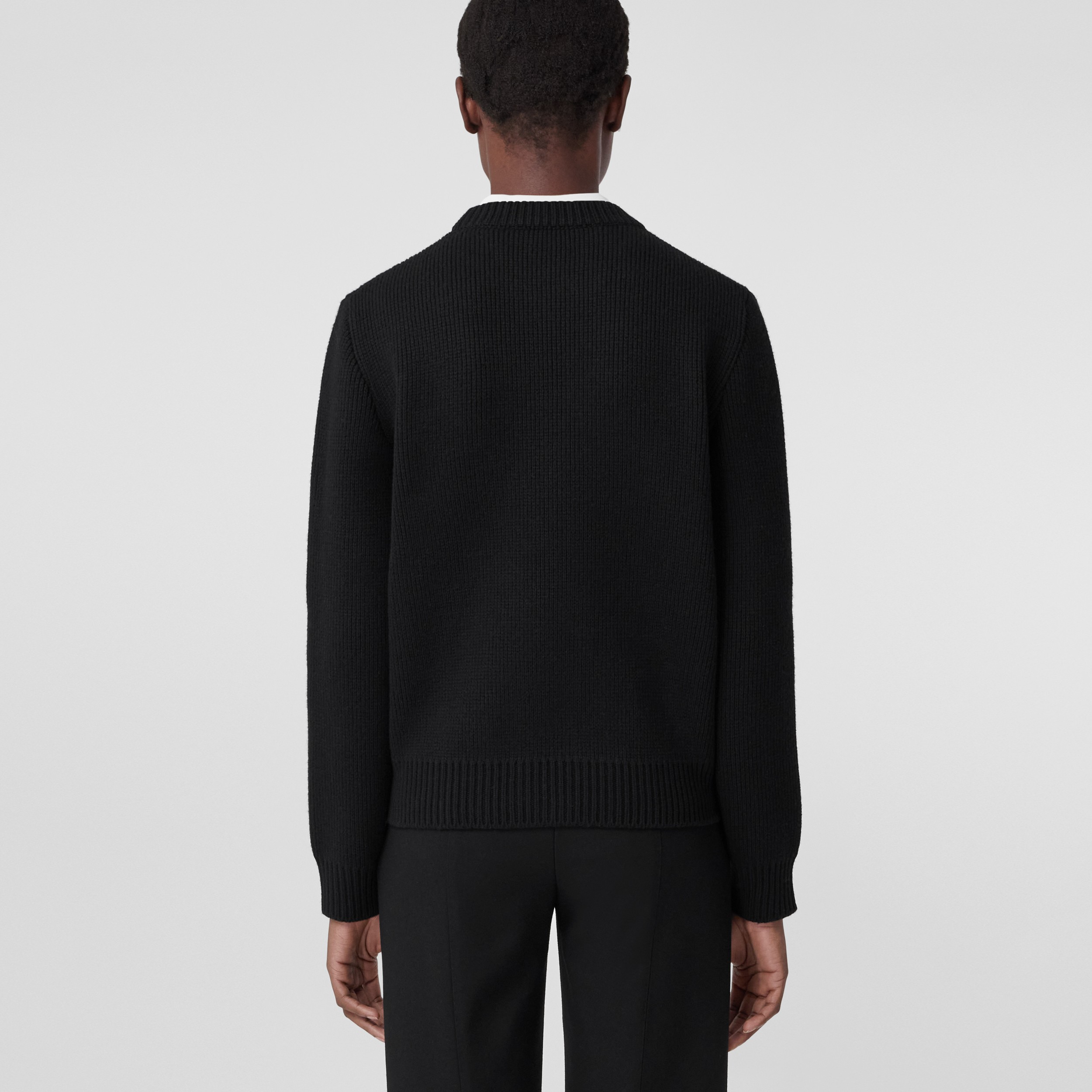 Oak Leaf Crest Wool Cashmere Sweater in Black - Women | Burberry® Official - 3