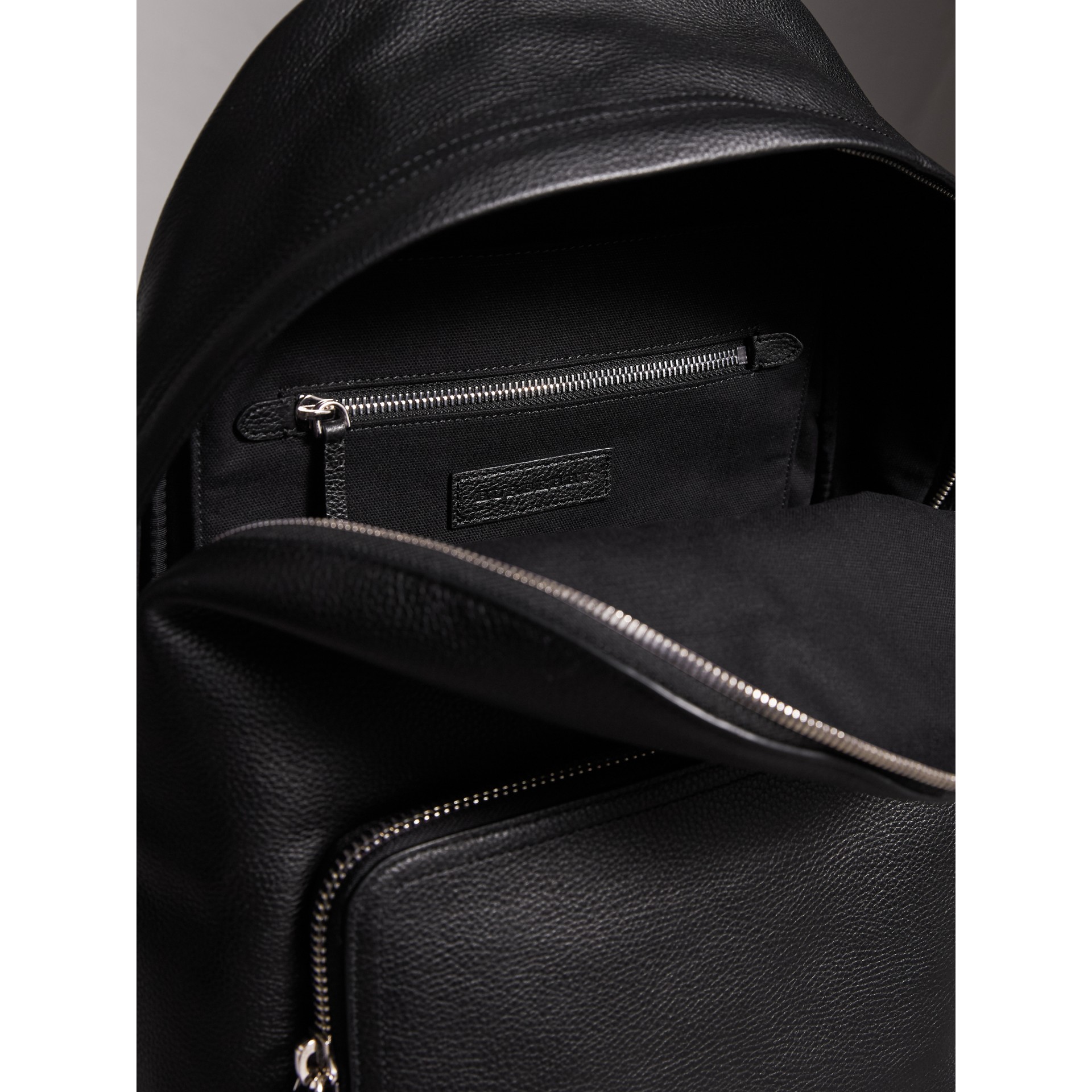 Grainy Leather Backpack in Black - Men | Burberry United States
