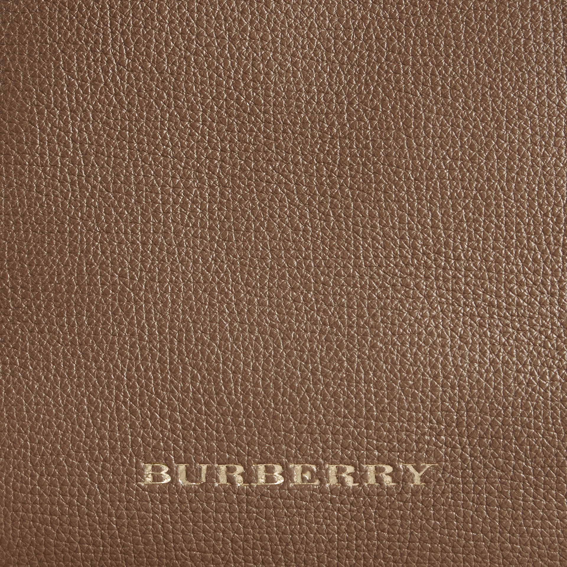 House Check and Leather Baby Changing Bag in Taupe Grey Burberry