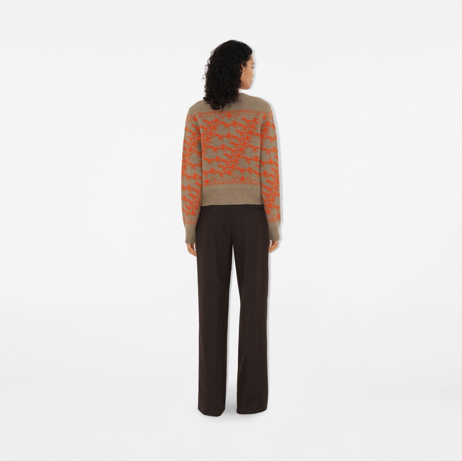 Cropped Fox Wool Sweater in Linden/orange - Women | Burberry Cropped Fox Wool Sweater in Linden/orange - Women | Burberry