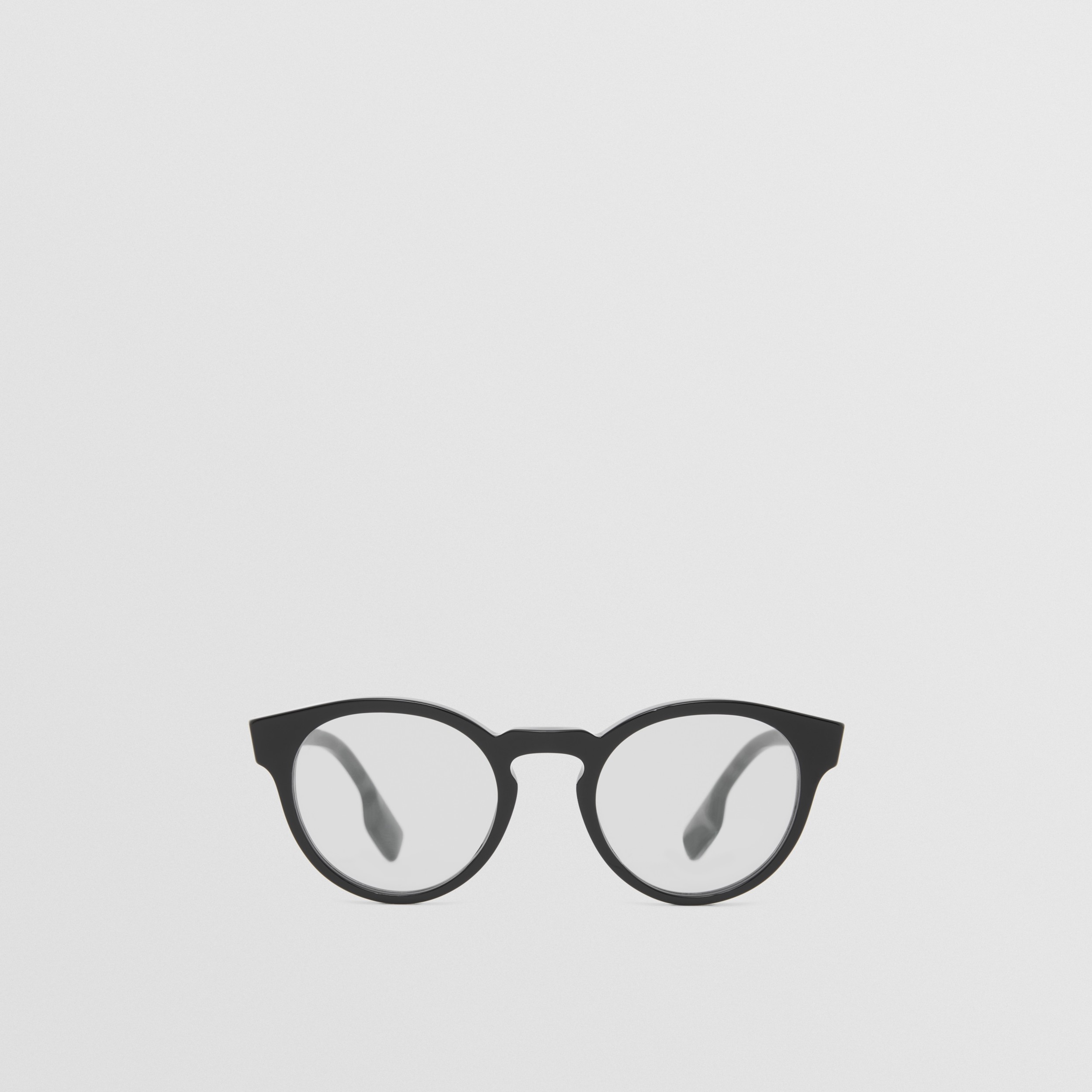 Round Optical Frames in Black Men Burberry® Official