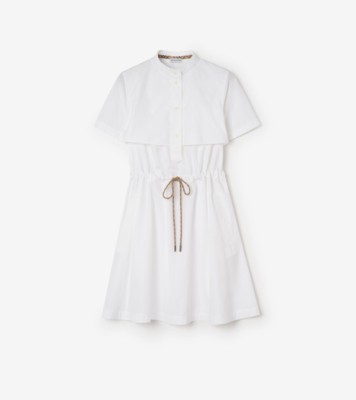 Cotton Poplin Dress in Optic white - Women | Burberry® Official