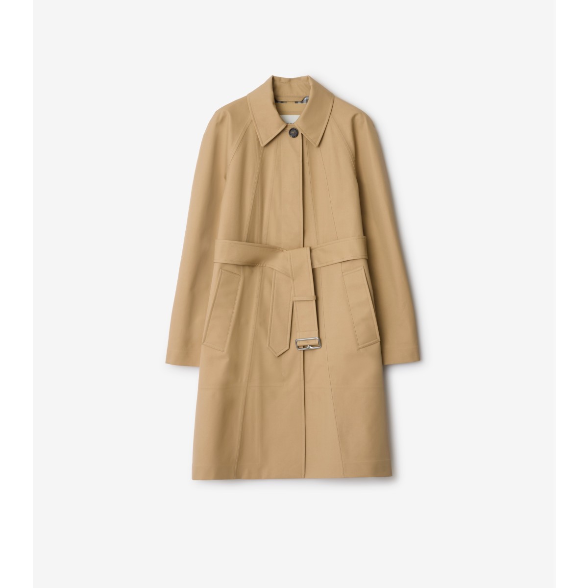 Burberry Mid-length Bonded Cotton Car Coat In Brown