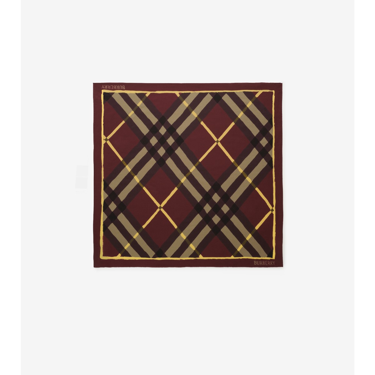  Check Watercolour Silk Scarf