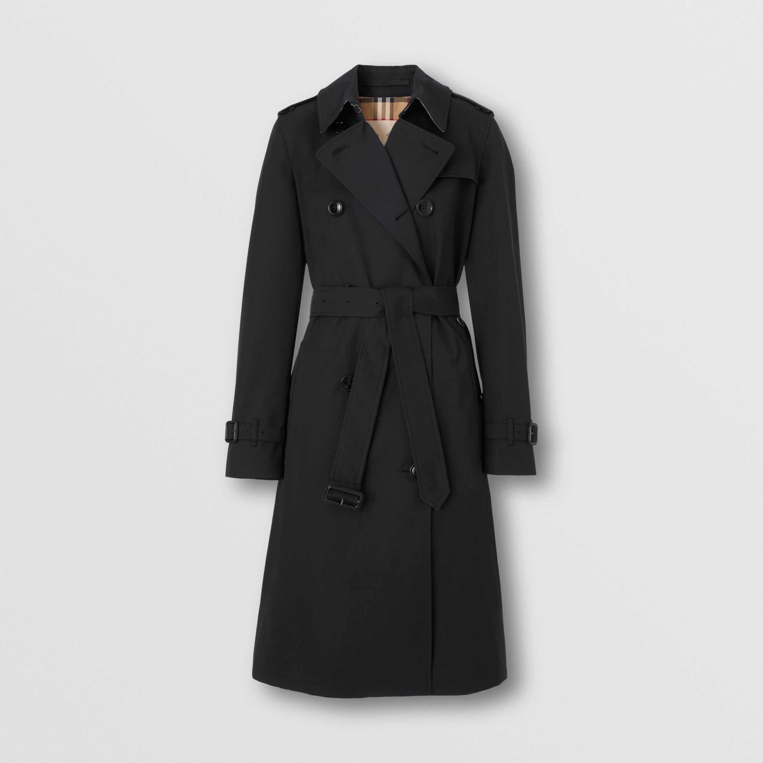 The Long Kensington Heritage Trench Coat in Black - Women | Burberry ...