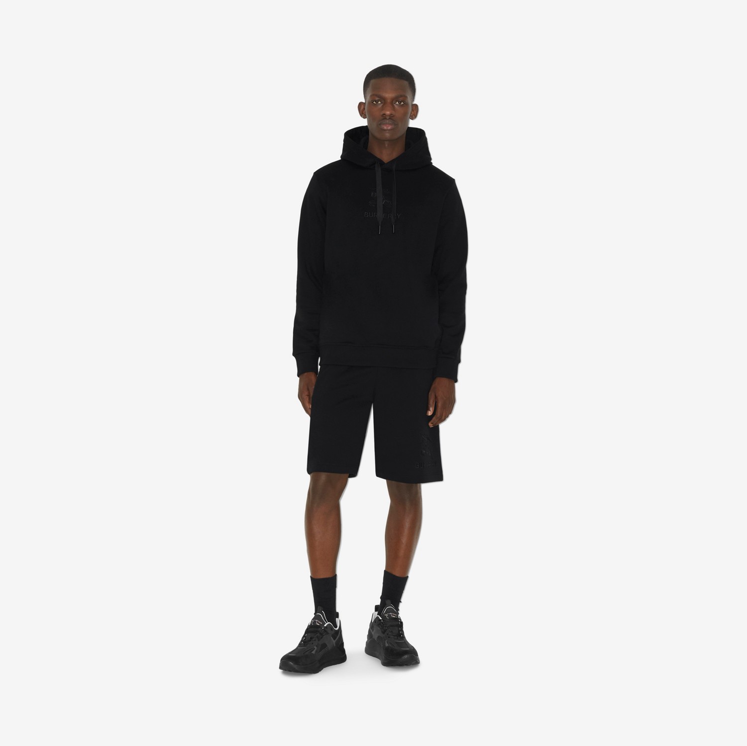 Sudadera en algodón con capucha y EKD (Negro) - Hombre | Burberry® oficial