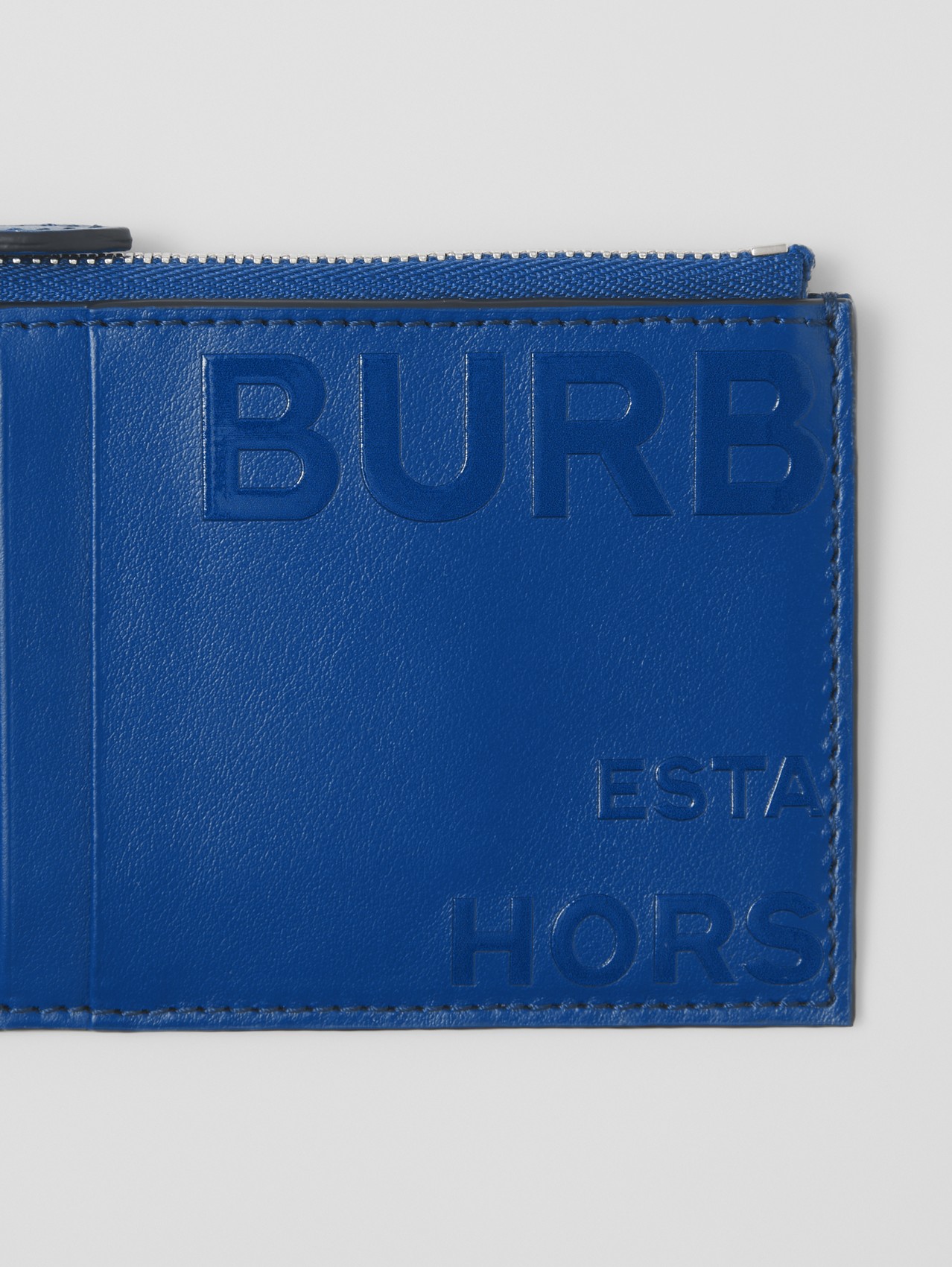 Horseferry Print Leather Card Case Lanyard in Midnight Navy