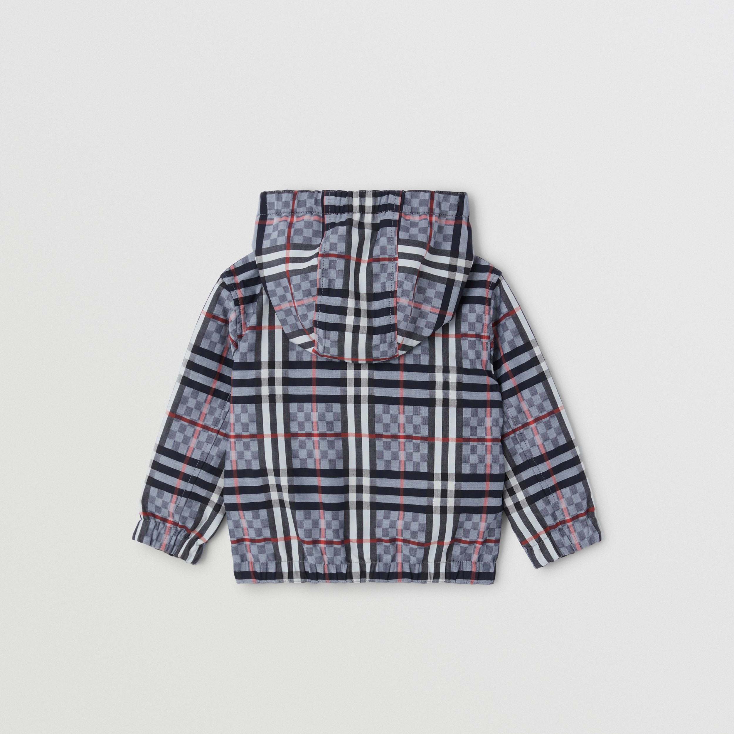 Reversible Check Stretch Cotton Jacquard Jacket in Pale Blue - Children | Burberry® Official - 4