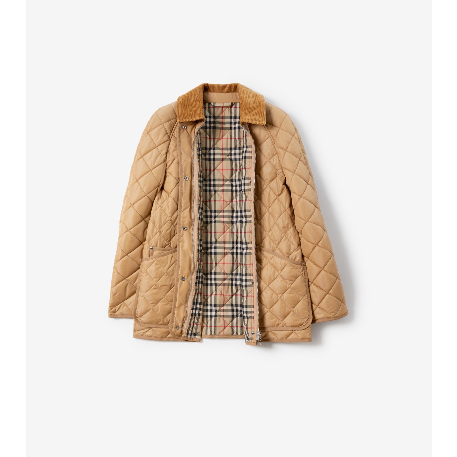 Quilted Nylon Barn Jacket in Archive beige - Women | Burberry® Official