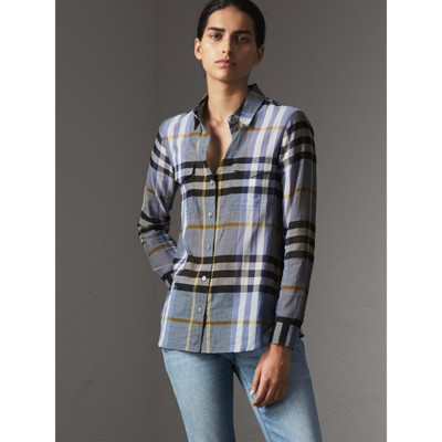 burberry blue check shirt