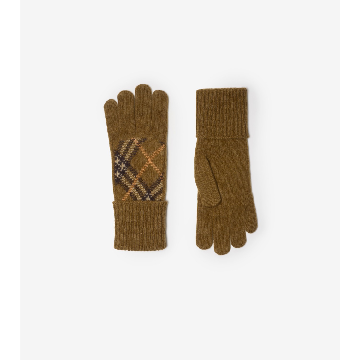 Check Cashmere Blend Gloves