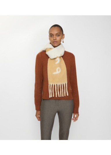 Reversible Logo Alpaca Wool Blend Scarf