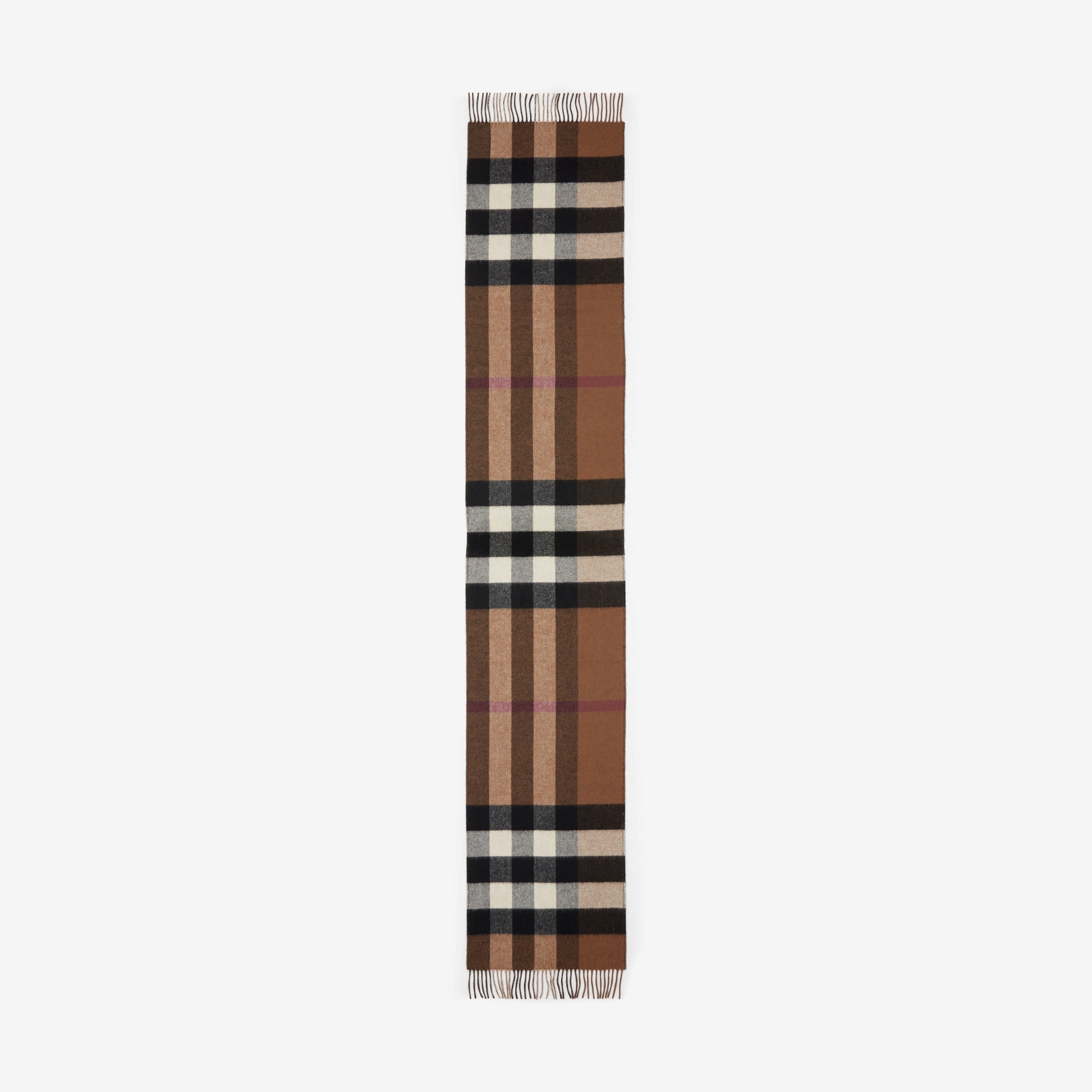 Reversible Check and Monogram Cashmere Scarf in Birch Brown | Burberry® Official - 3