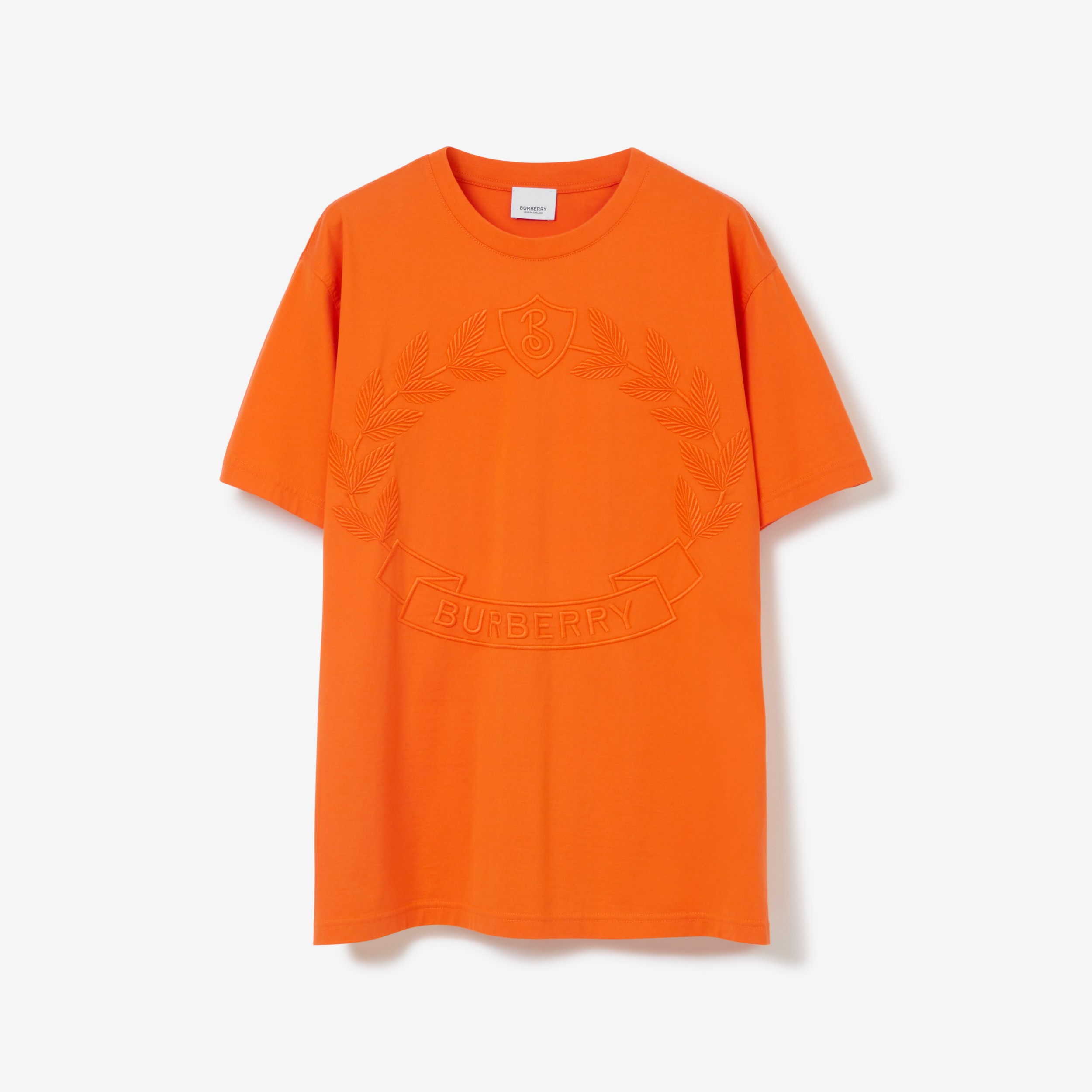 Meget rart godt Ruin stivhed Oak Leaf Crest Cotton Oversized T-shirt in Bright Orange - Women |  Burberry® Official