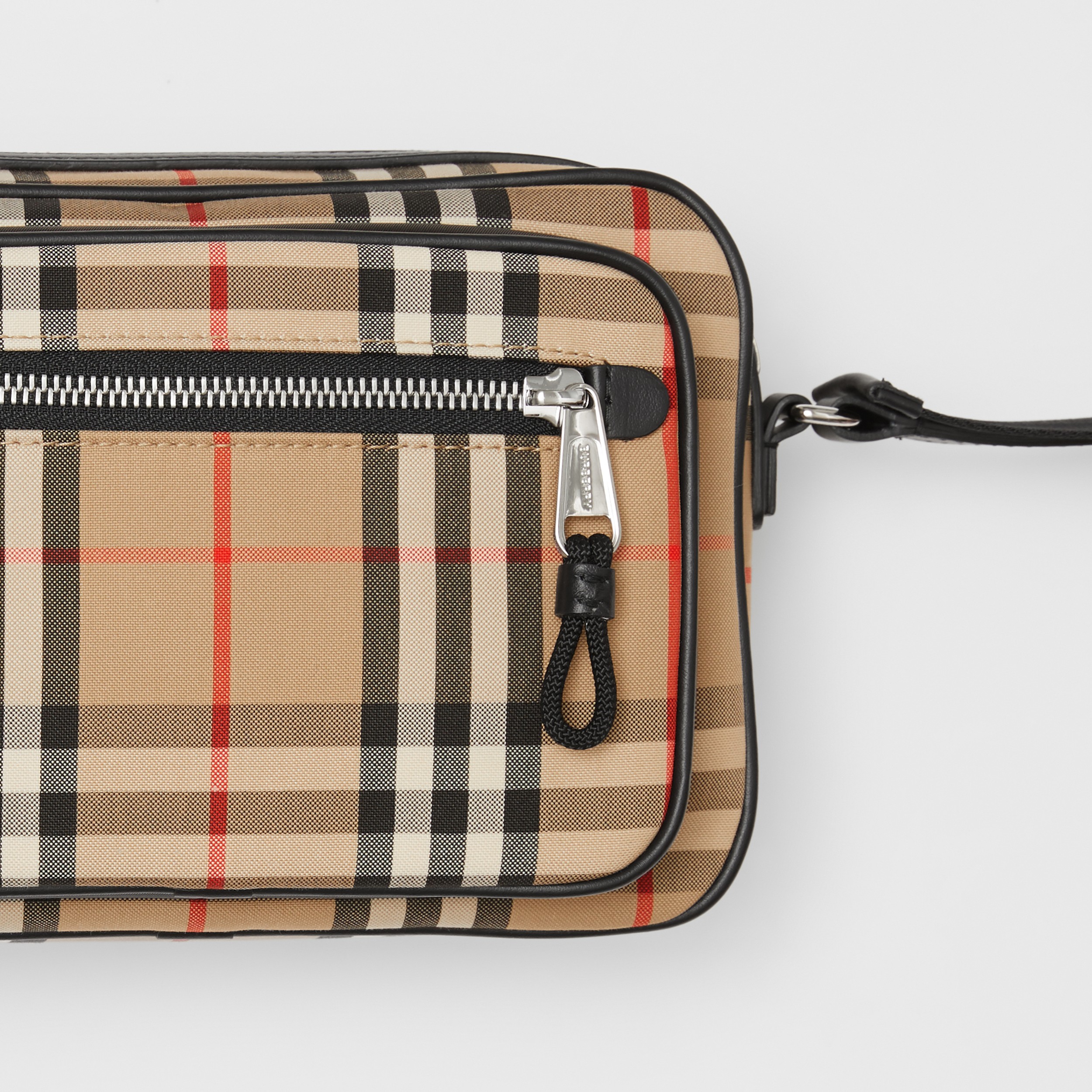 Vintage Check and Leather Crossbody Bag in Archive Beige - Men | Burberry® Official - 2