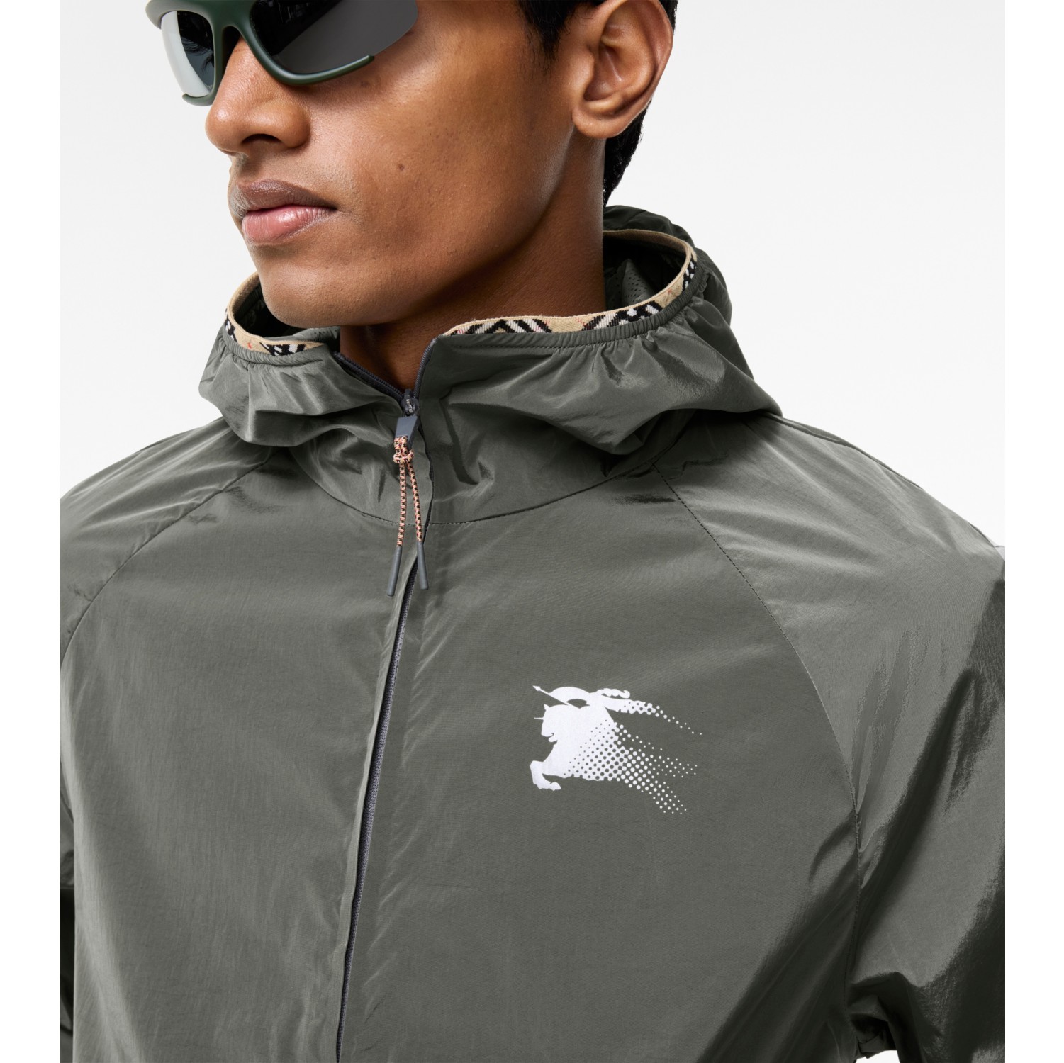 Nylon Hooded Jacket in Carbon grey - Men | Burberry® Official