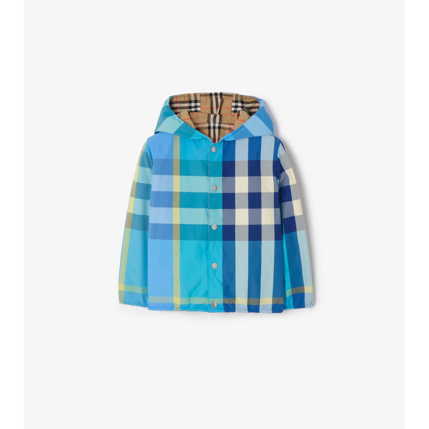 Reversible Check Nylon Hooded Jacket