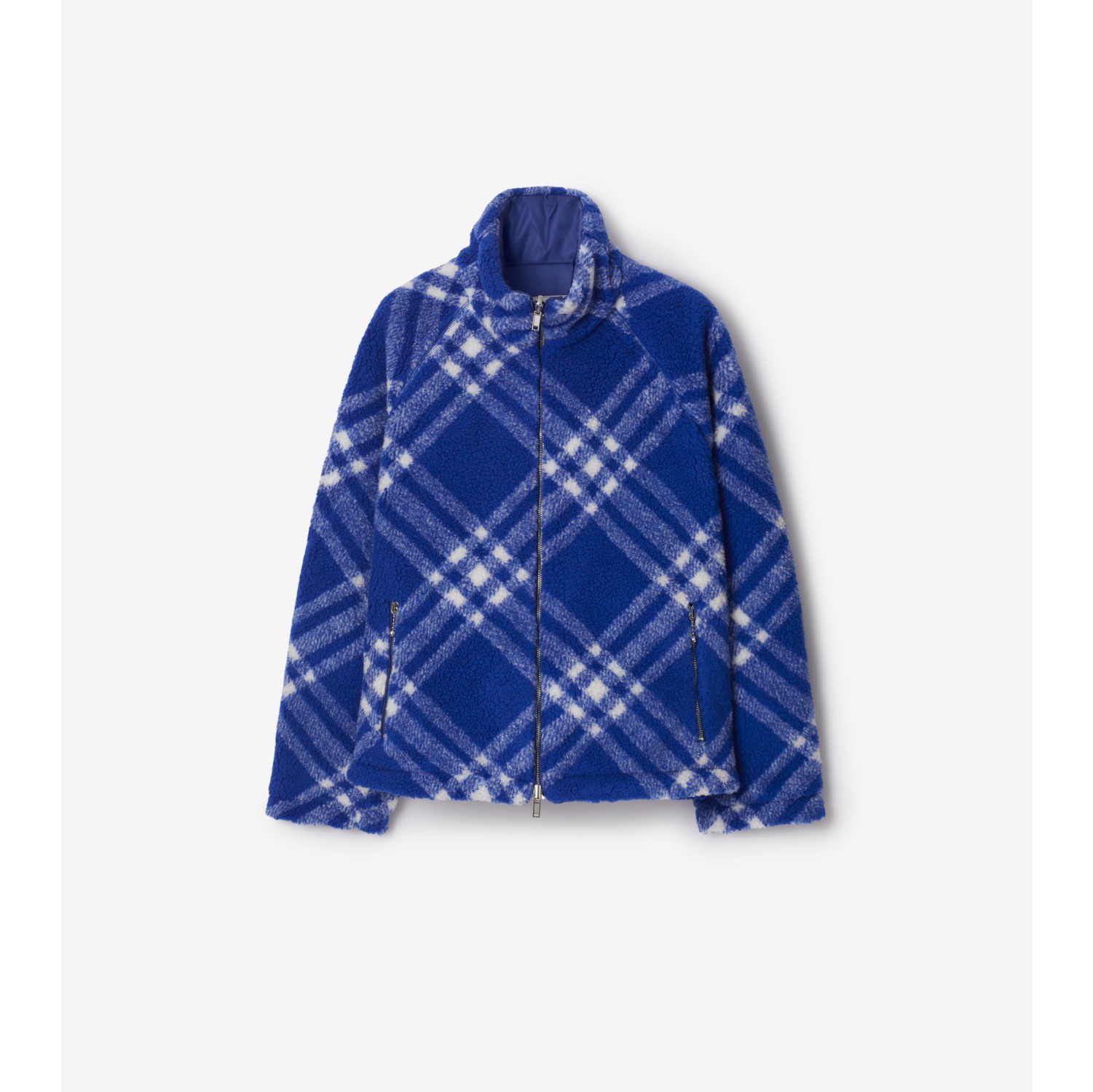 Reversible Check Fleece Jacket in Knight - Women, Wool