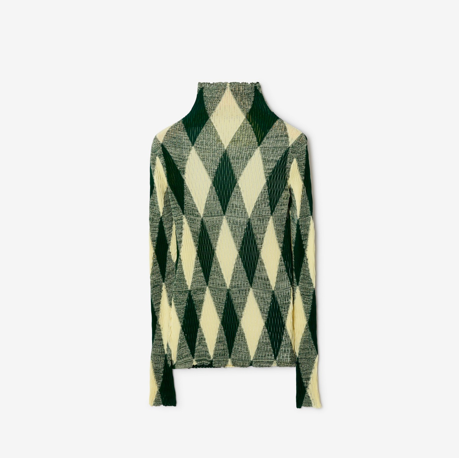 Argyle Cotton Silk Sweater in Ivy - Women | Burberry® Official