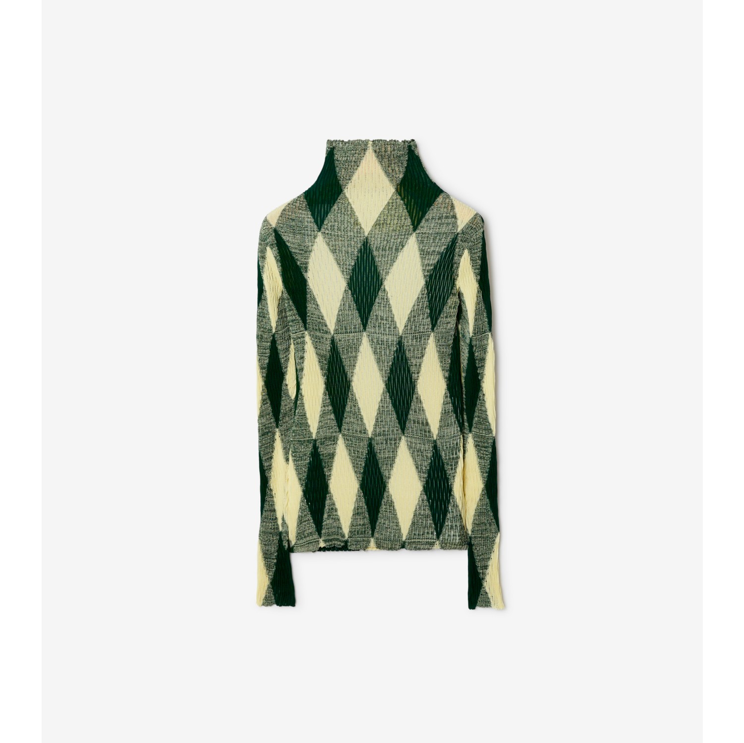 Argyle Cotton Silk Sweater in Ivy - Women | Burberry® Official