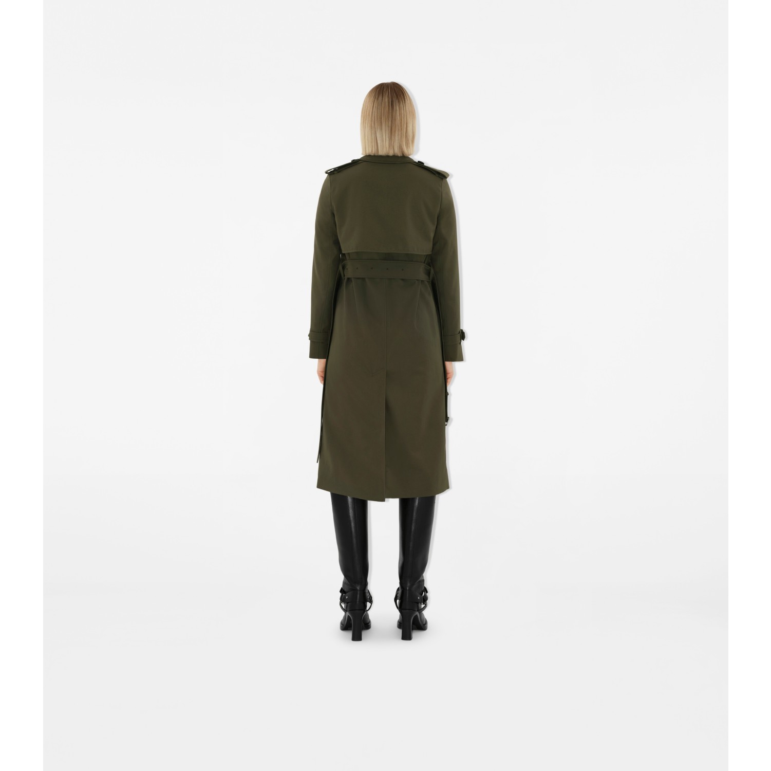 Long Cotton Blend Trench Coat