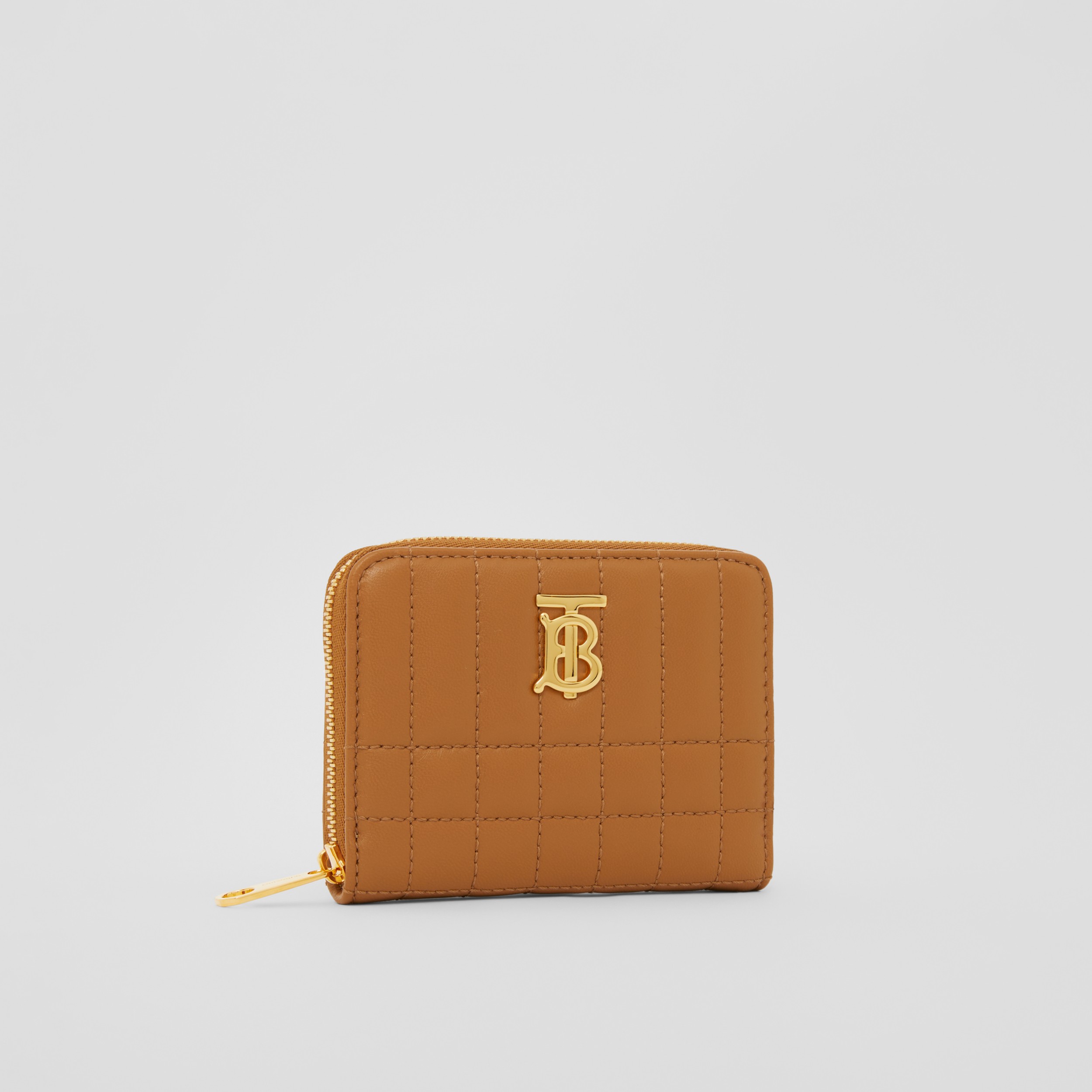 Quilted Leather Lola Zip Wallet in Maple Brown Women Burberry® Official