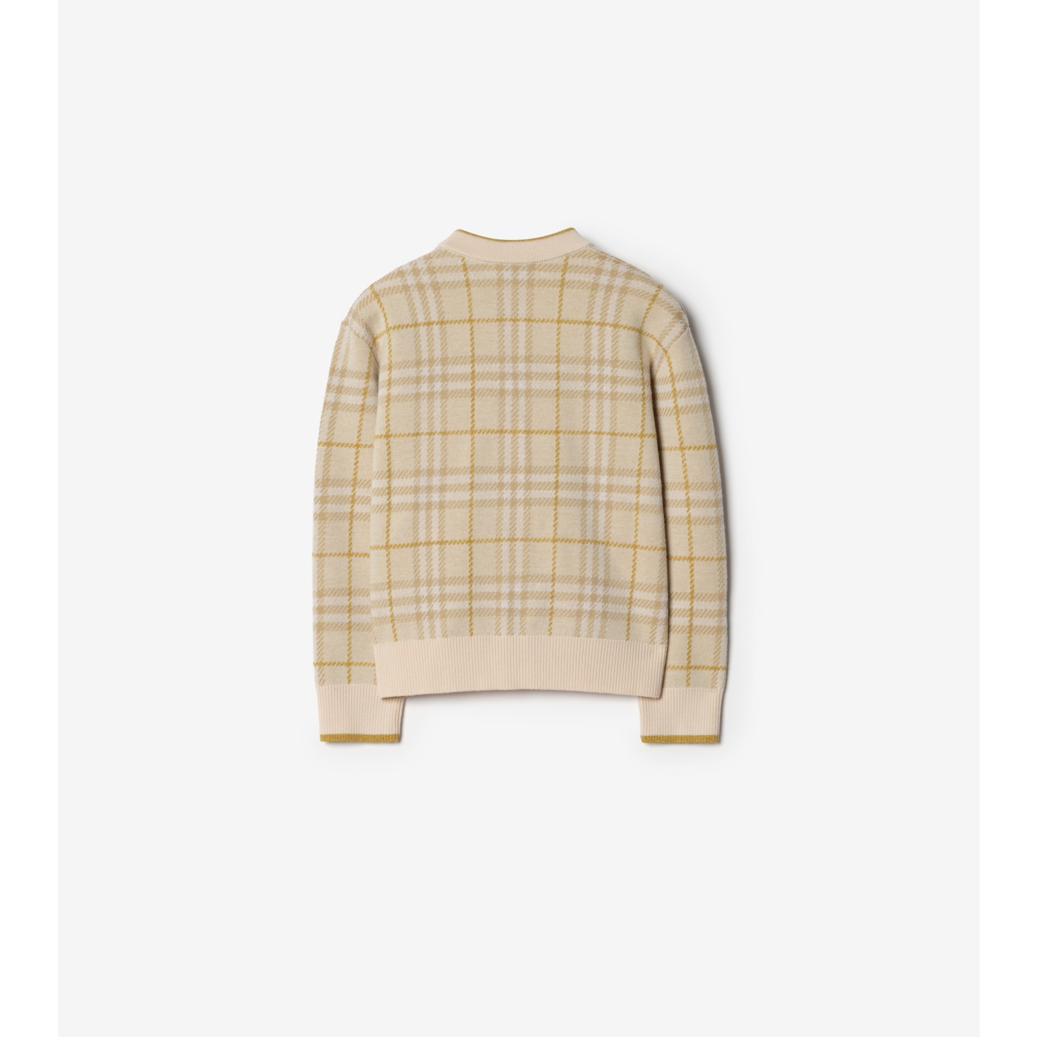 Metallic Check Wool Blend Cardigan