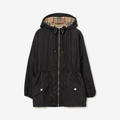 Nylon Lightweight Hooded Jacket in Black - Women | Burberry