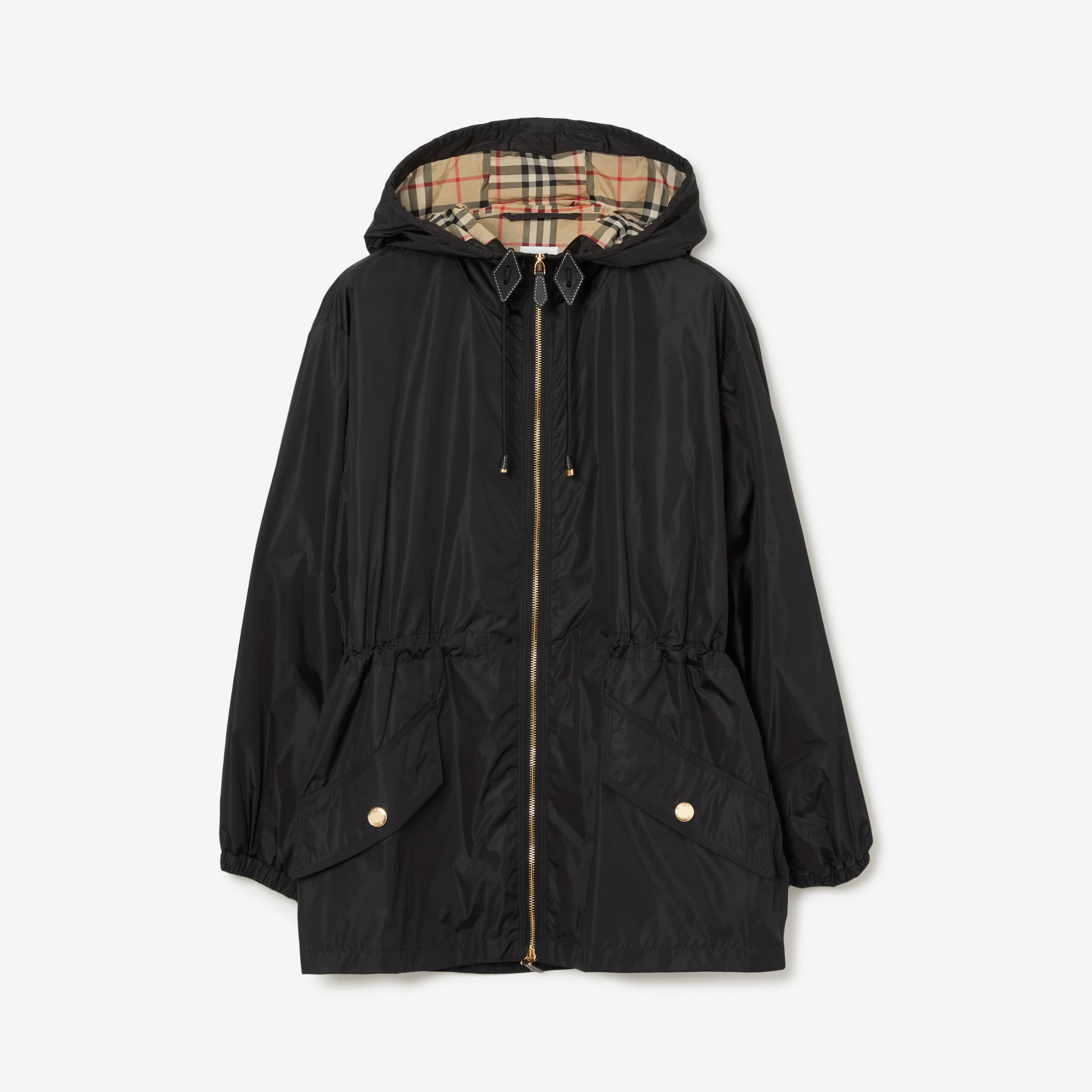 Nylon Lightweight Hooded Jacket in Black - Women | Burberry® Official