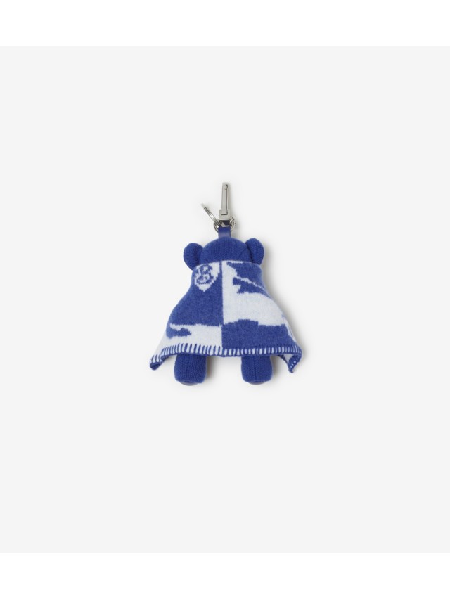 Burberry Bright Cornflower Blue Check Cashmere Thomas Bear Charm - Yoogi's  Closet