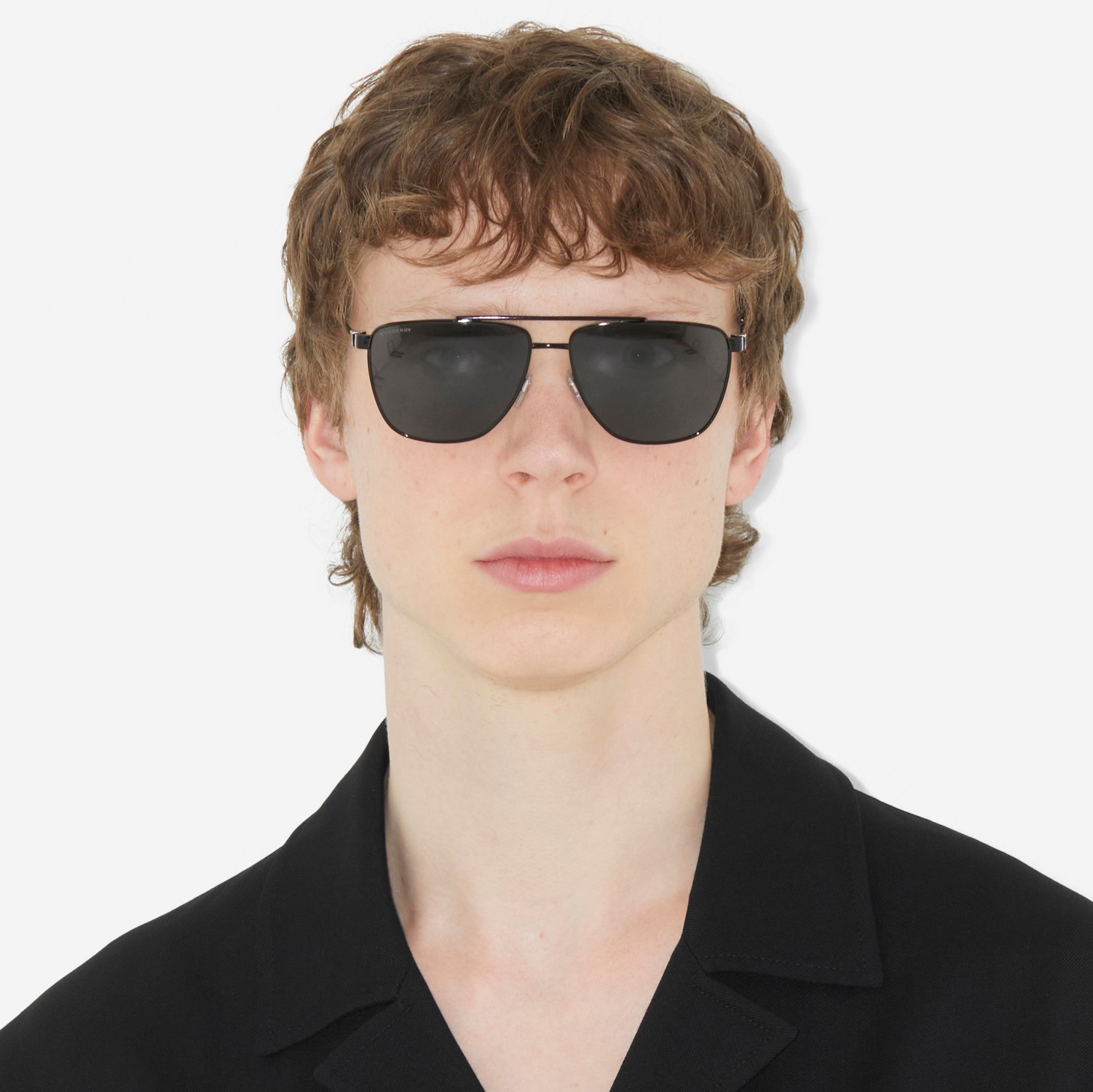 Fliegersonnenbrille mit Streifendetail (Schwarz) - Herren | Burberry®
