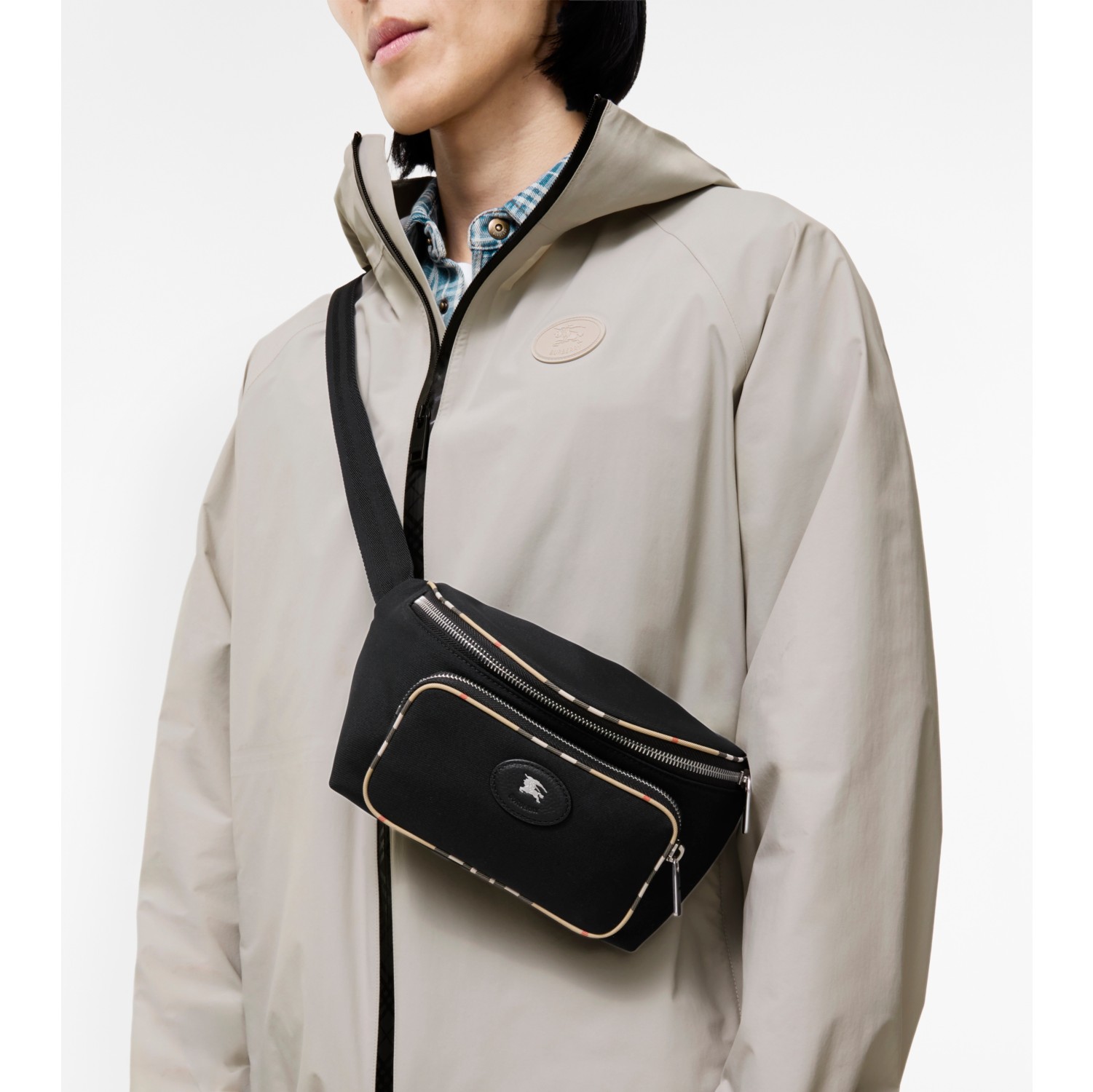 Check Trim Belt Bag