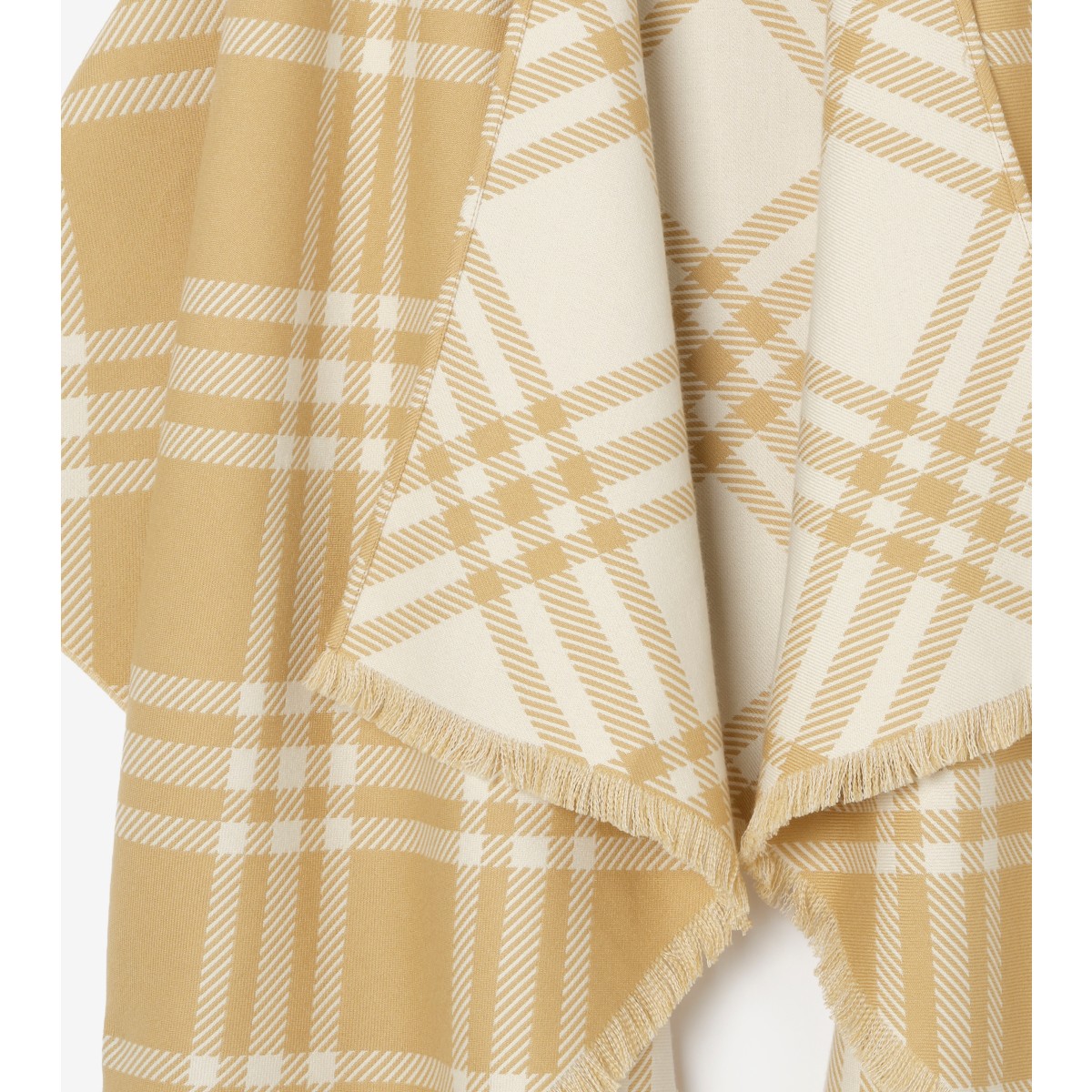  Check Wool Silk Cashmere Cape