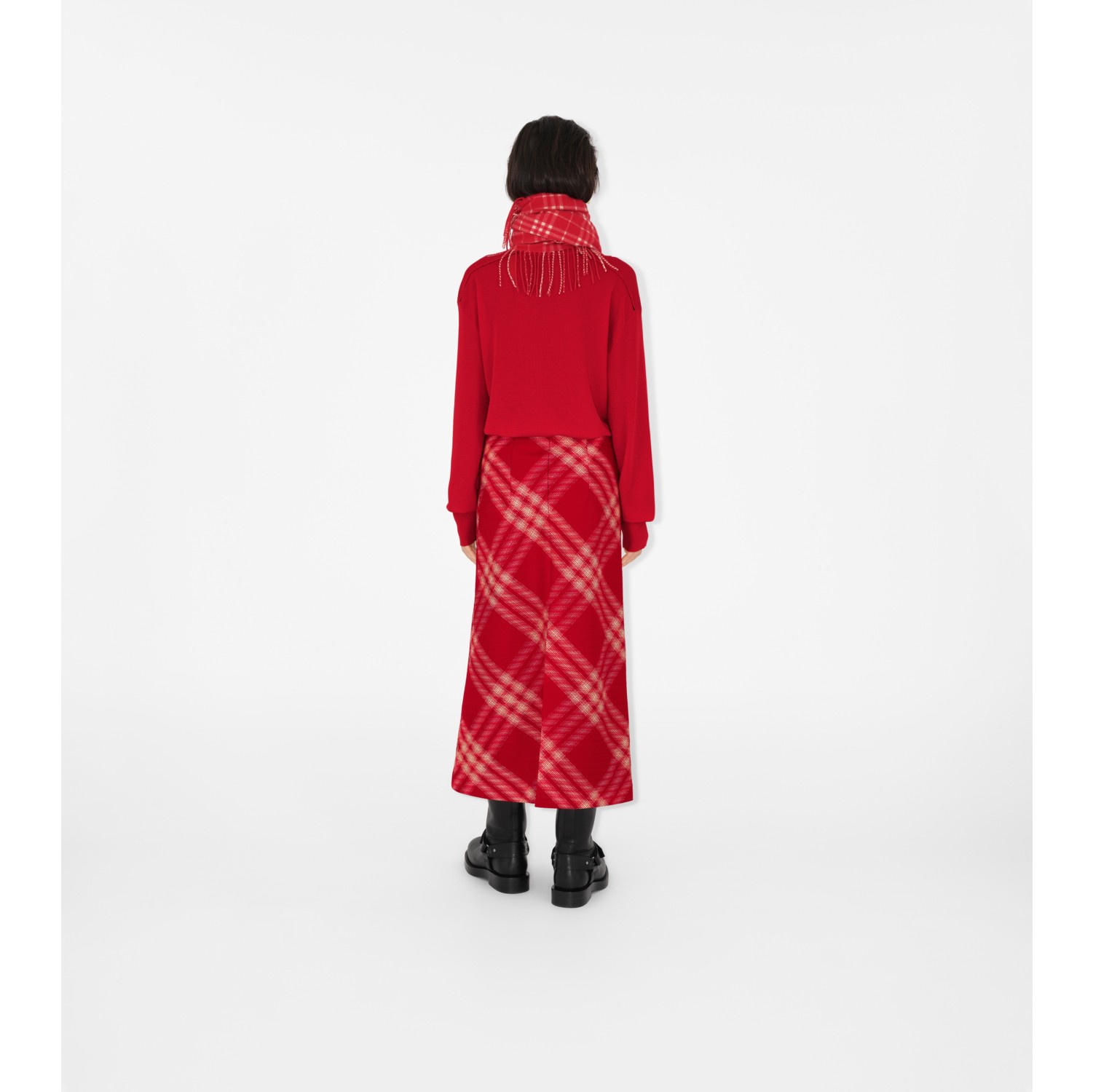 Check Wool Skirt in Pillar - Women | Burberry® Official