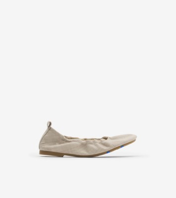 Check Denim Baby Ballerinas​ in Gull - Women, Cotton