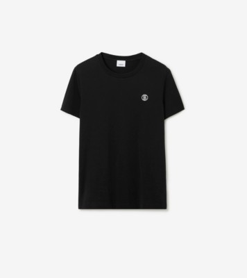 Cotton T-shirt in Black - Men | Burberry® Official