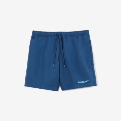 Burberry Logo-print Drawstring Swim Shorts In Rich Navy