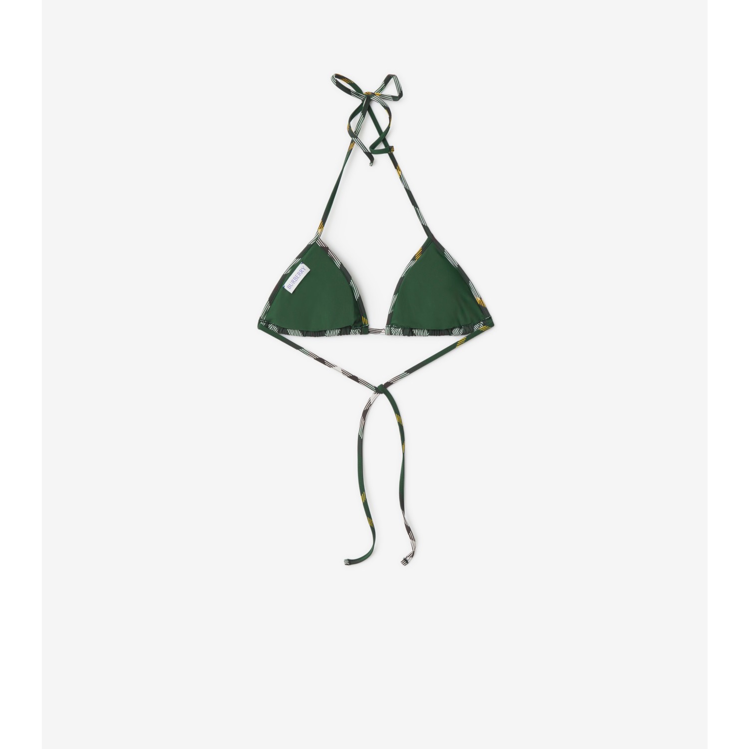 Check Bikini Top in Ivy - Women | Burberry® Official