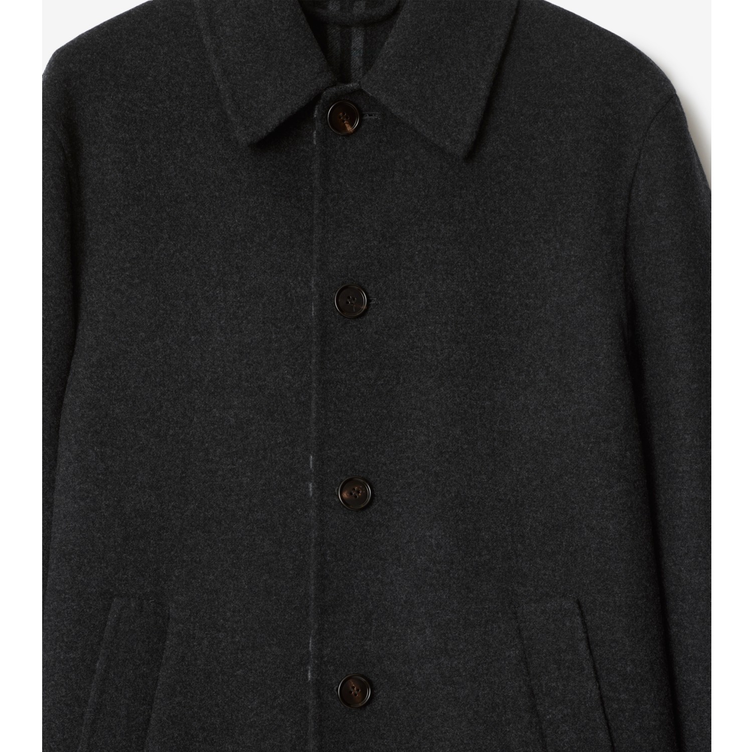 Short Wool Car Coat in Charcoal grey - Men | Burberry® Official