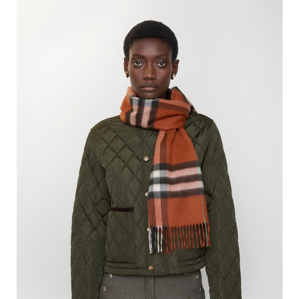  Check Cashmere Scarf