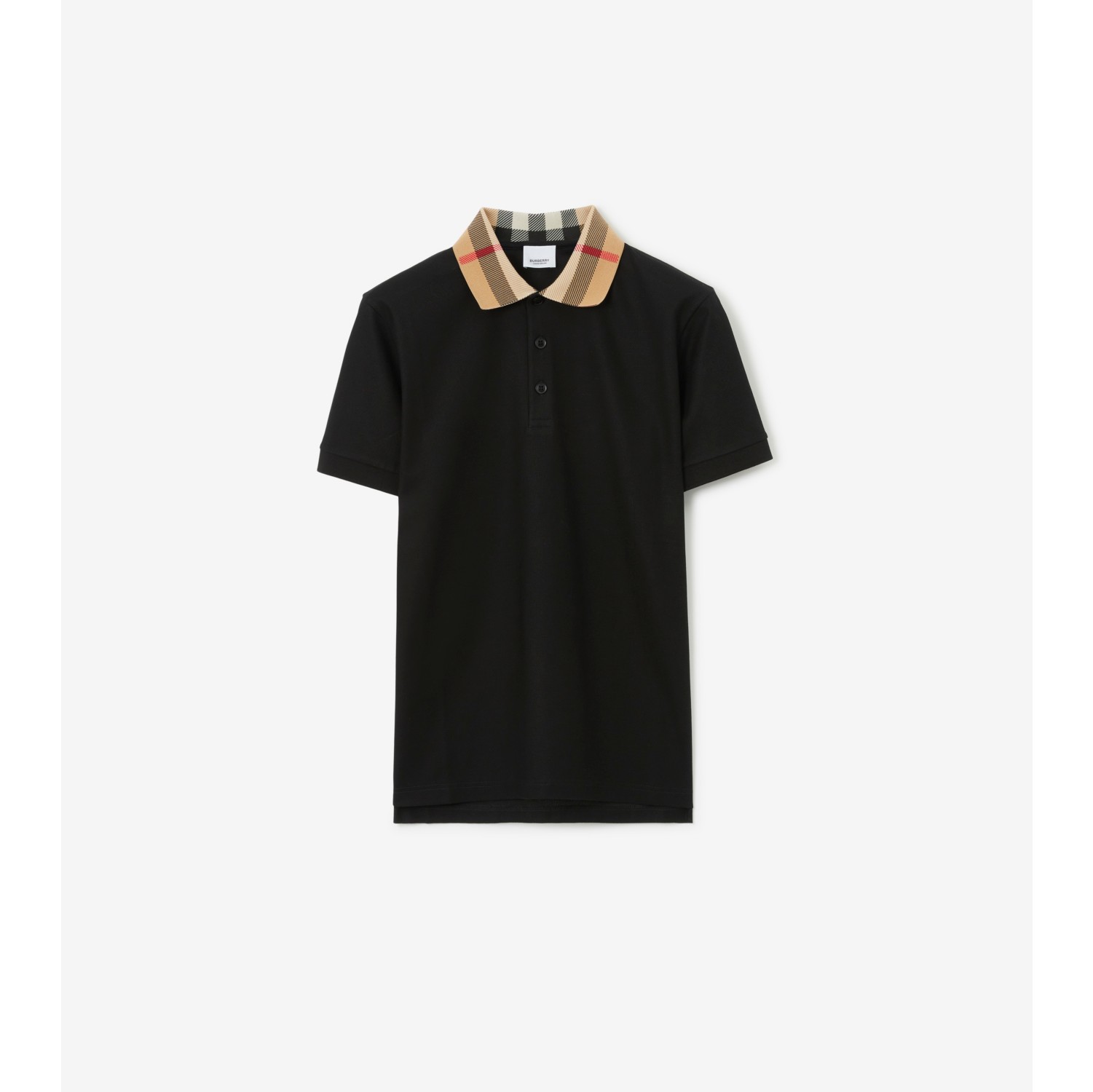 Cotton Polo Shirt in Black - Men | Burberry® Official