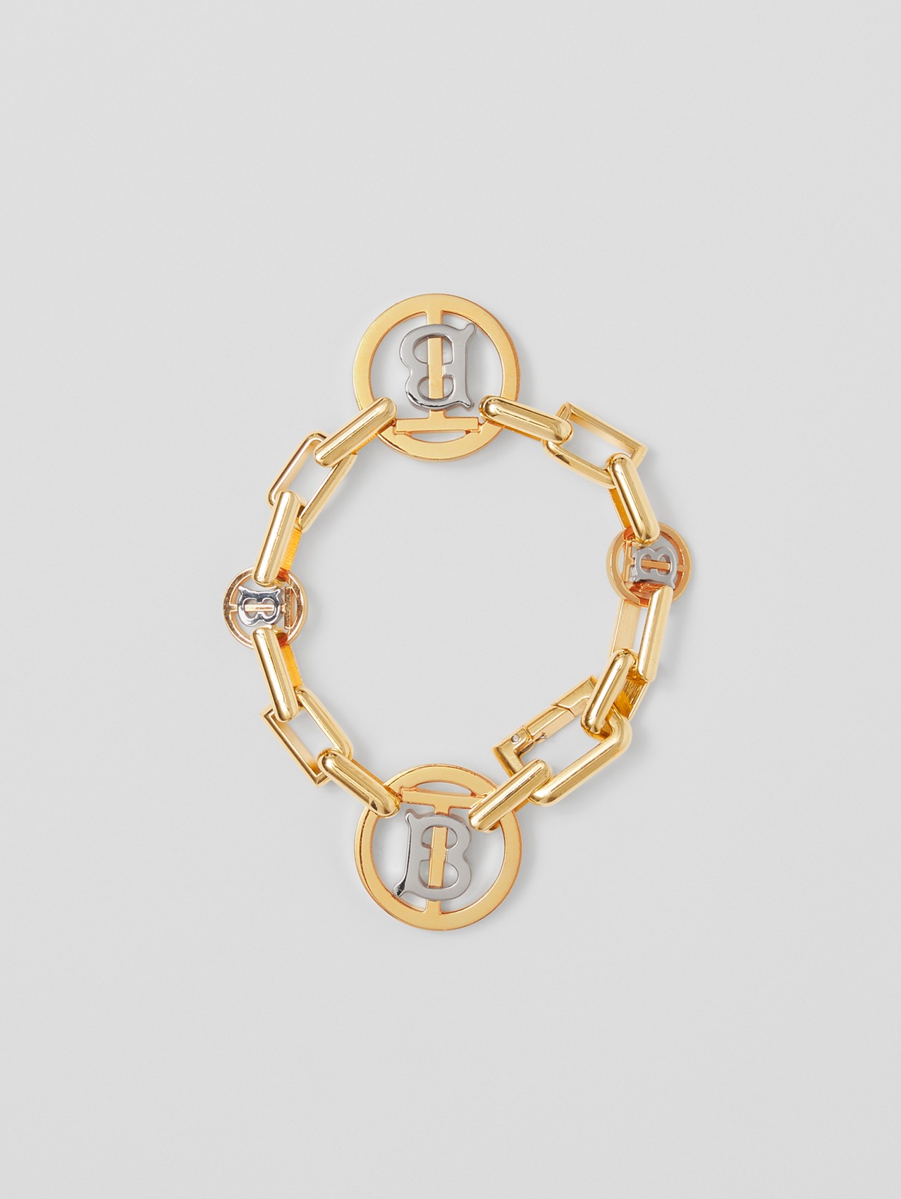 Gold and Palladium-plated Monogram Motif Bracelet in Light