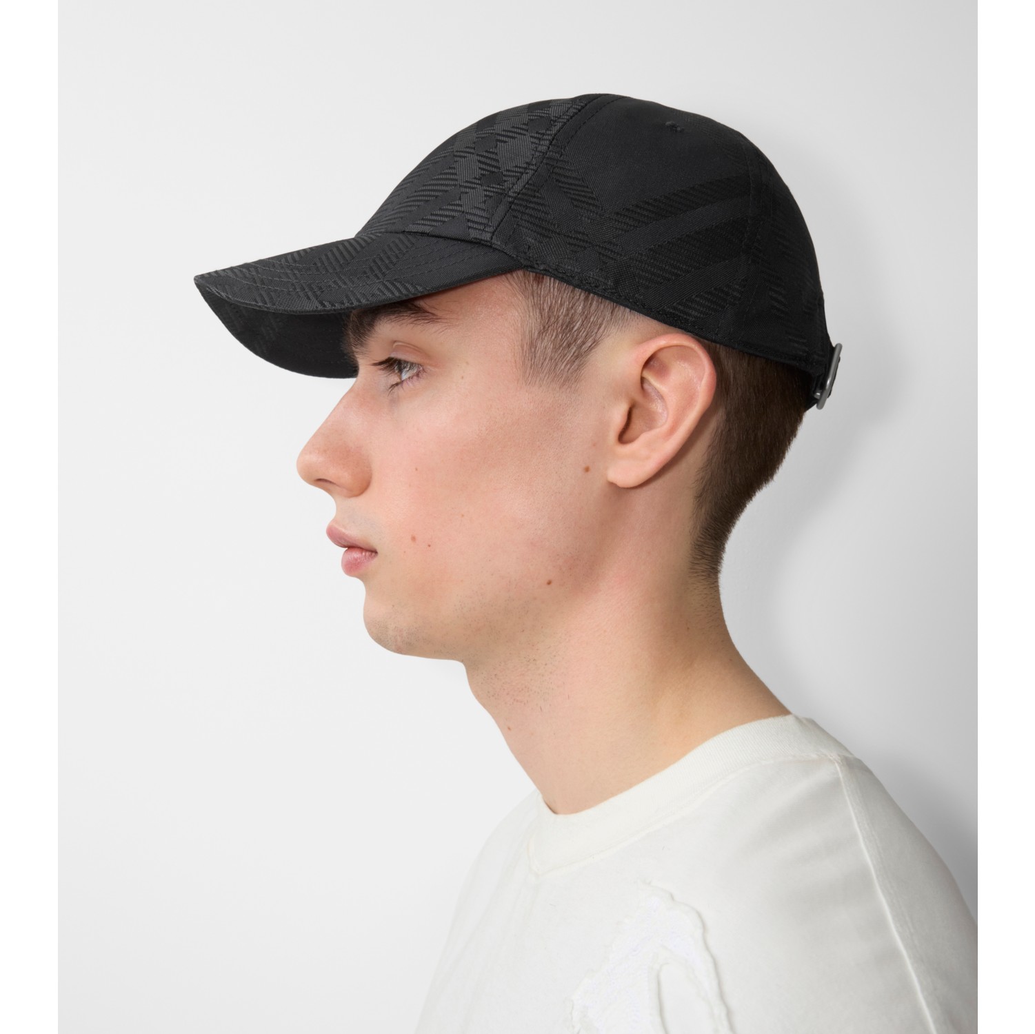 Check Nylon Blend Baseball Cap