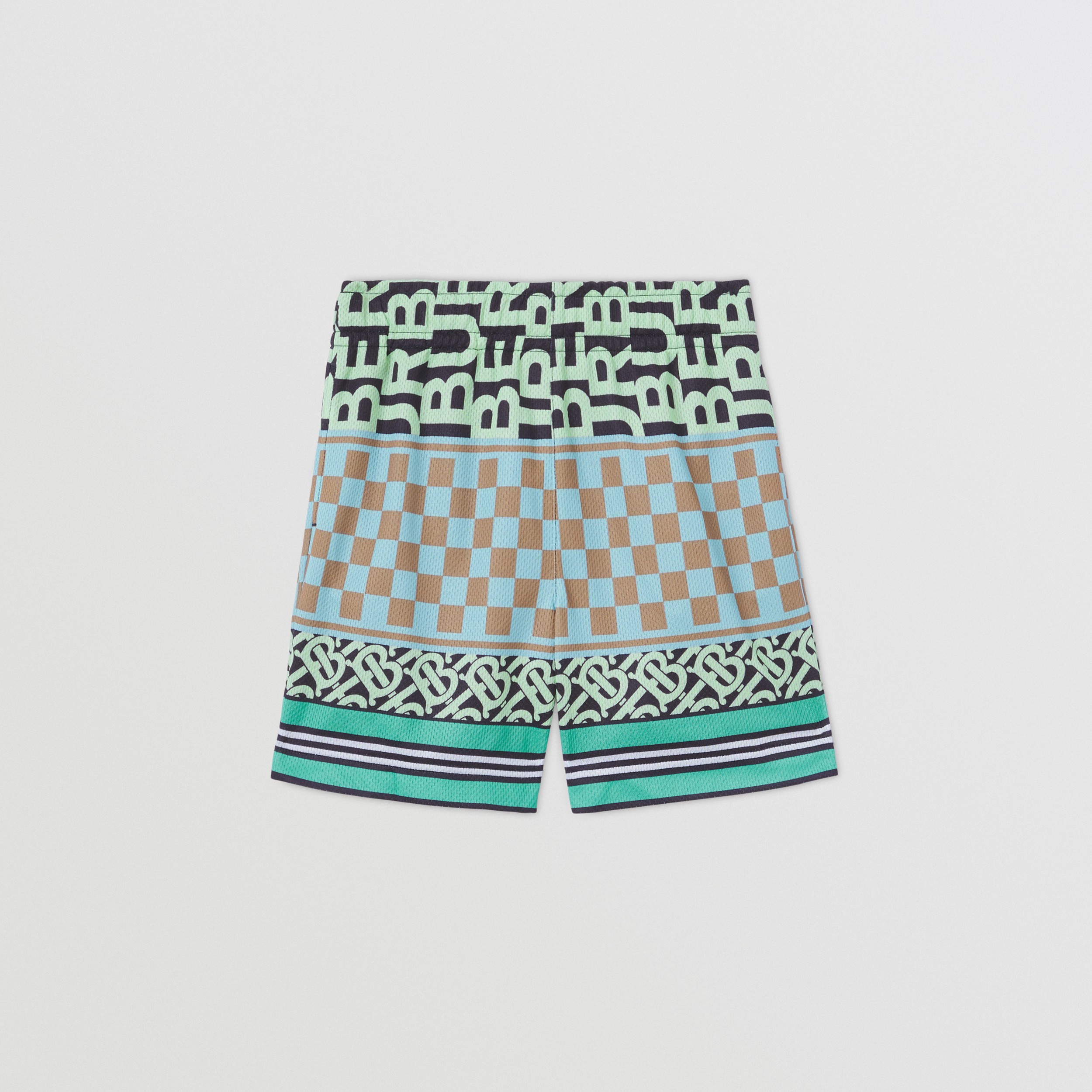 Montage Print Mesh Shorts in Jade Blue | Burberry® Official - 1