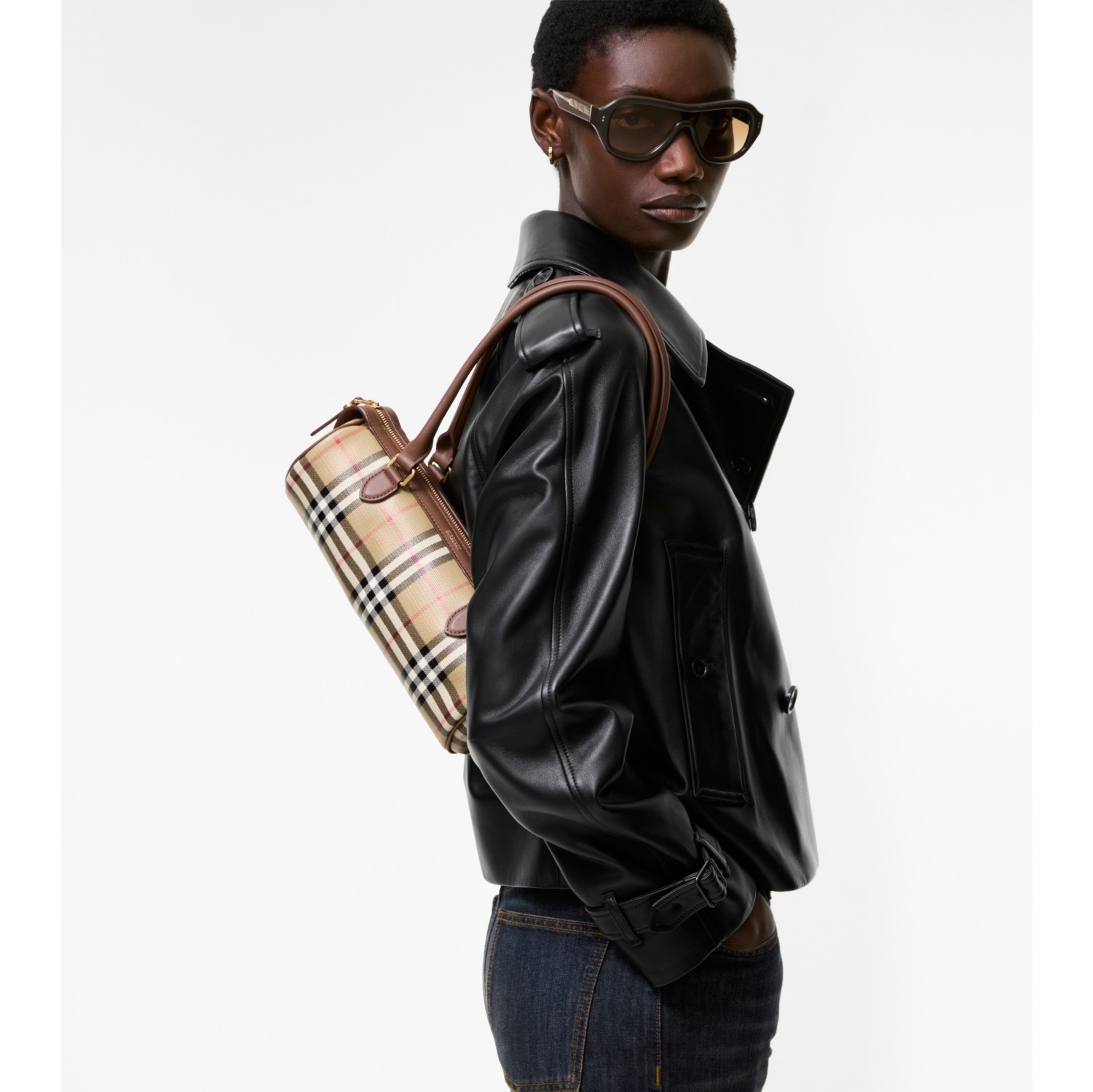 Mini Check Barrel Bag