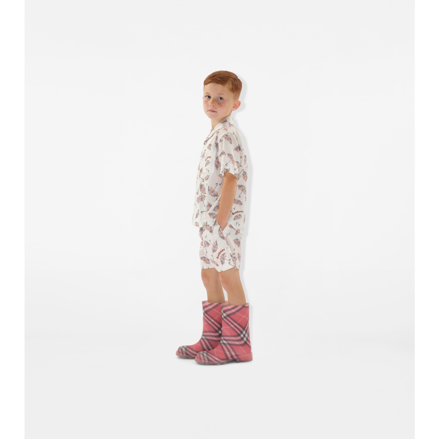Baumwollshorts mit Regenschirm-Motiv